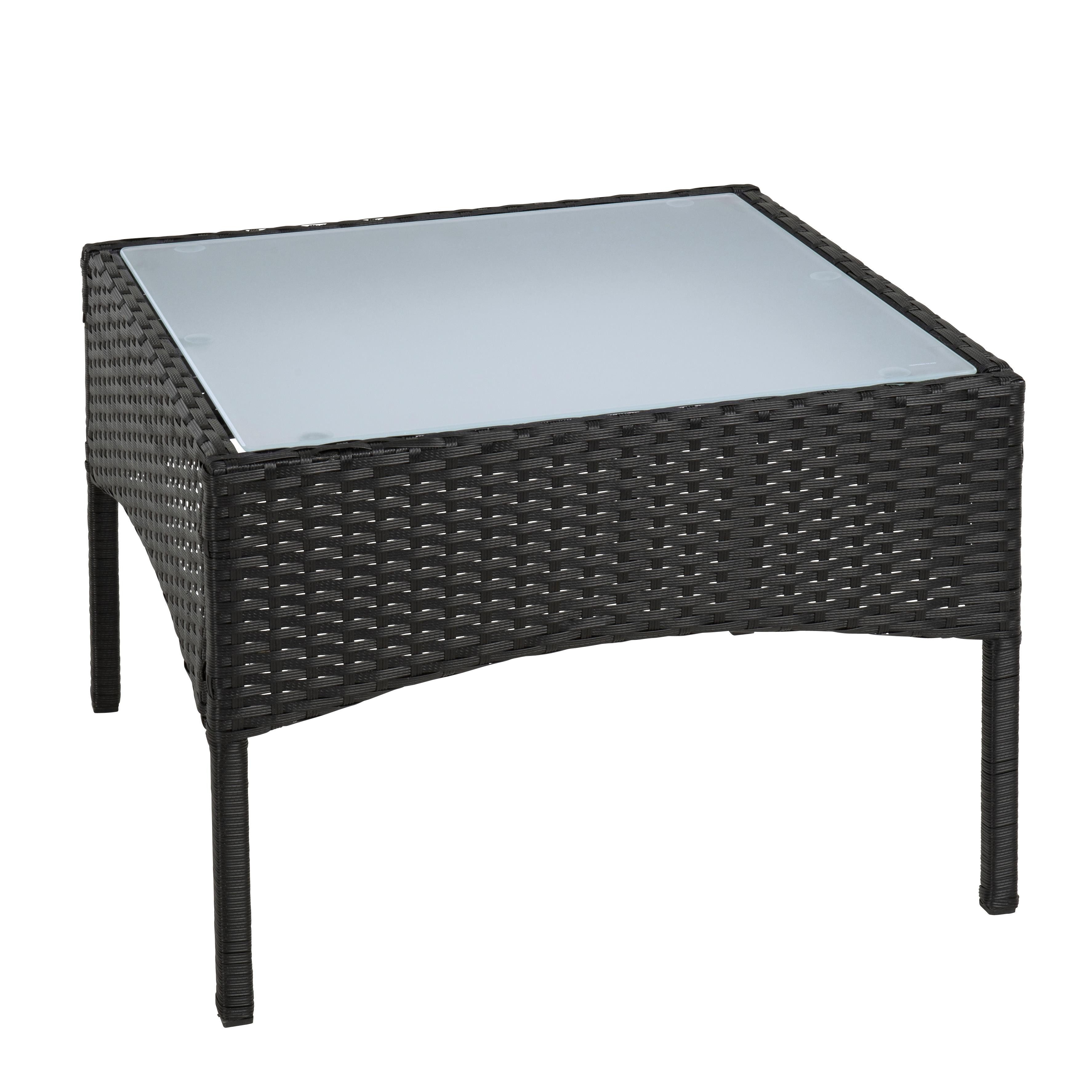 ESTEXO Gartentisch Polyrattan Beistelltisch Rattan Tisch Balkontisch Garten Möbel Glas