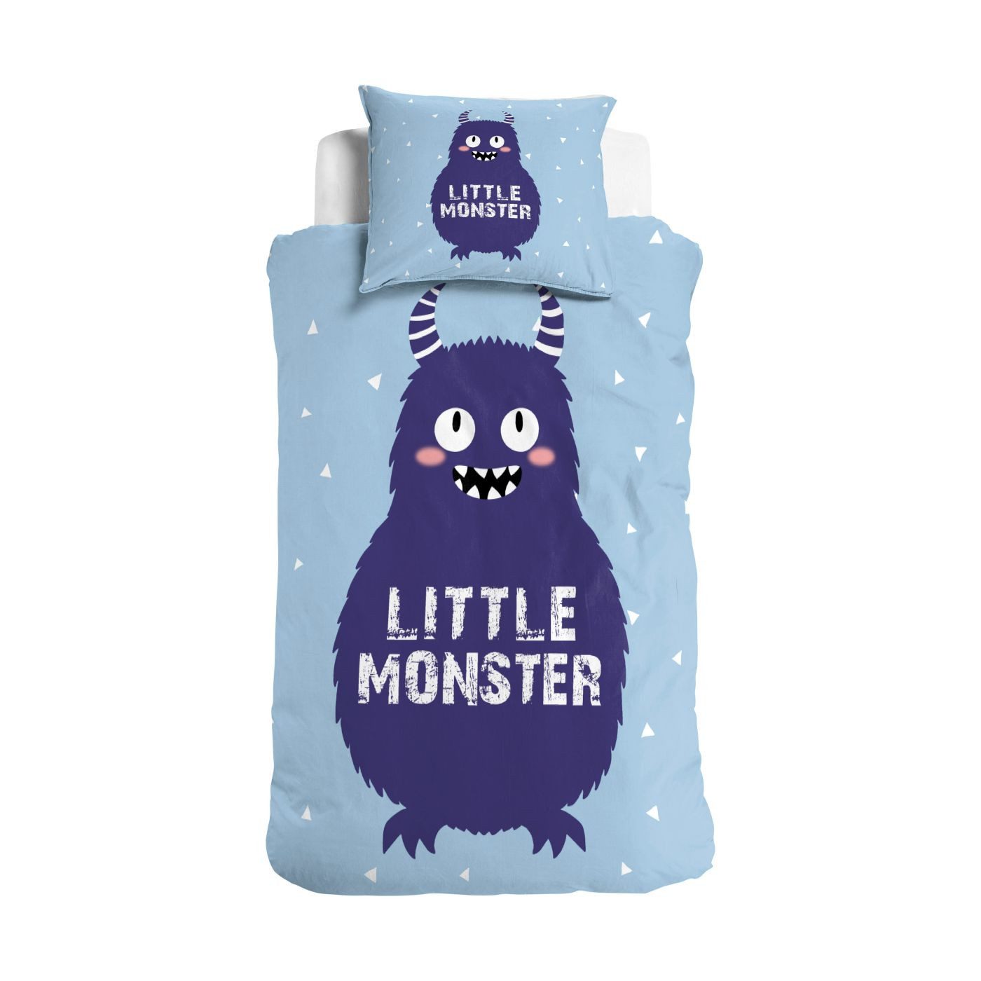 Little Monster Kinderbettwäsche Renforcé Bettwäsche 135x200 cm Little Monster blau, Renforcé, 2 teilig, Monster Kuschelbettwäsche Geschenke fürKinder Mädchen sale sommer