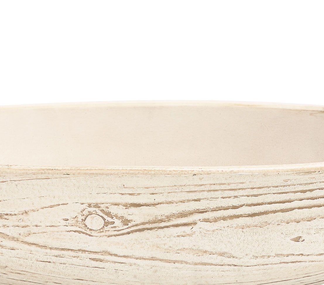 Pflanzgefäß Wood, 14 x oval, Keramik-Jardiniere x Übertopf 48 Dehner 12 handgefertiges cm, Creme