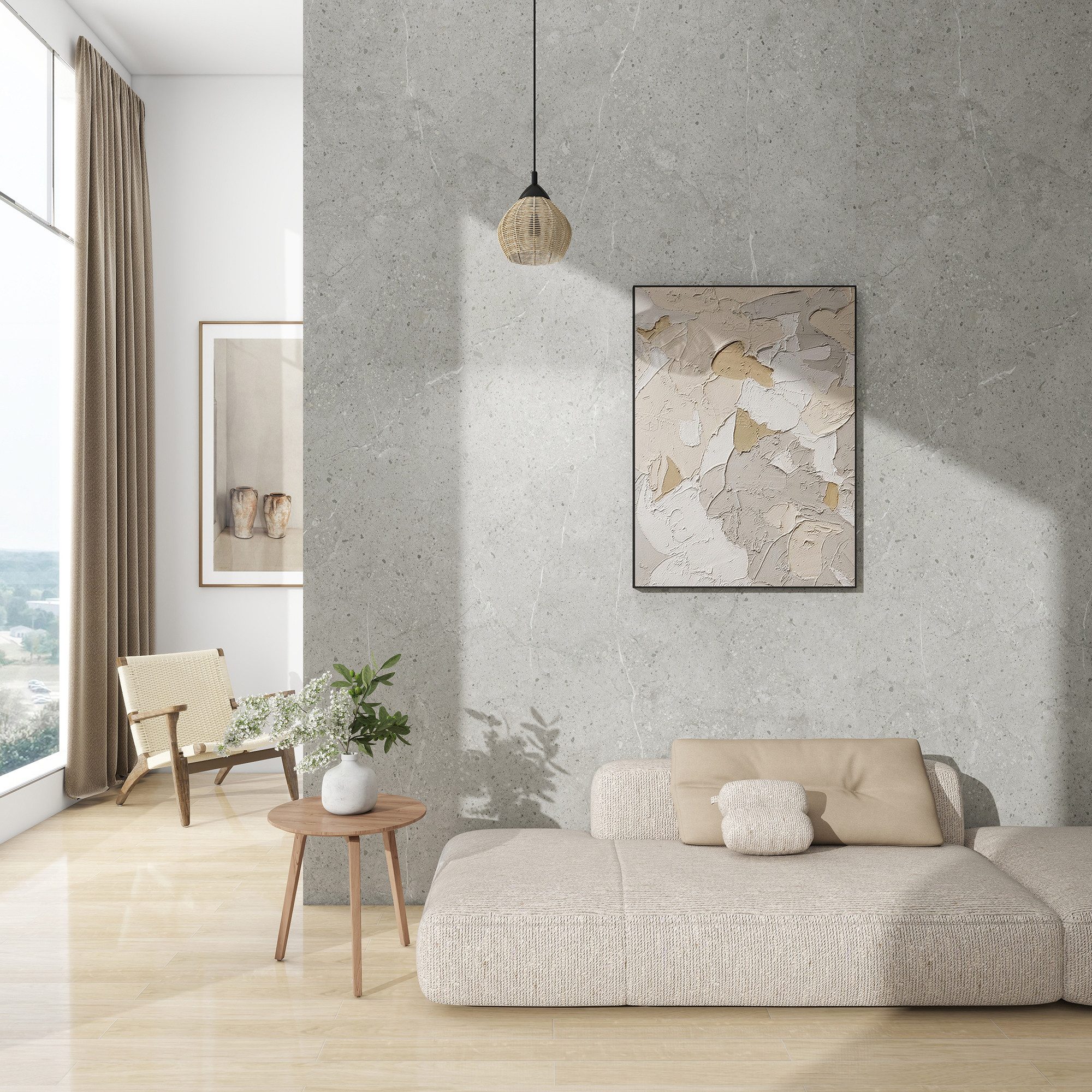 neu.haus Duschrückwand, (Set, 4-tlg), Wandpaneel »Bladel« 120 x 60 cm Concr günstig online kaufen