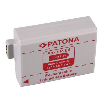 Patona 2x Akku für Canon LP-E5 LPE5 Kamera-Akku Ersatzakku Kameraakku 850 mAh (7,4 V, 2 St), EOS-450D EOS 450D EOS450D EOS1000