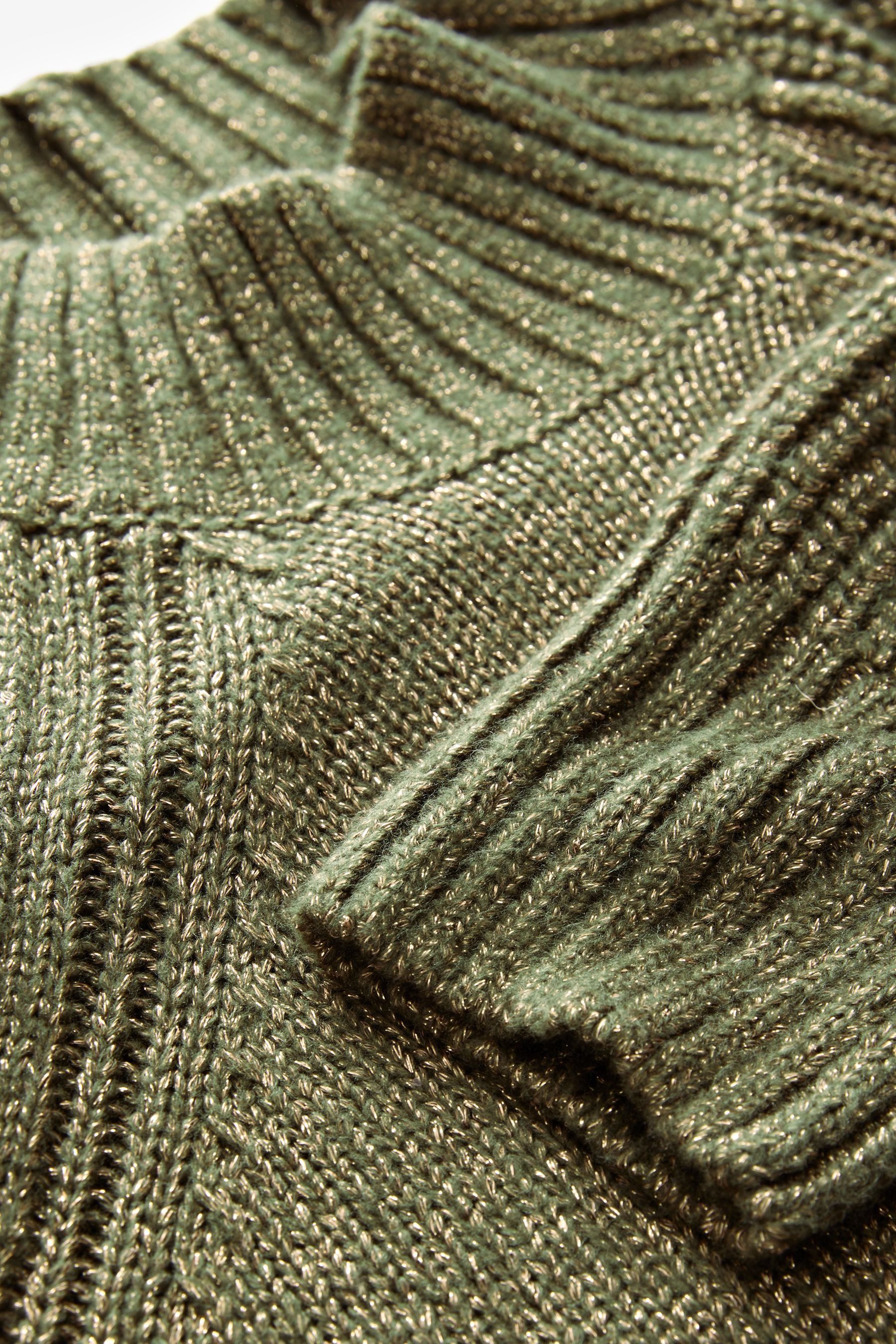 Next Stehkragenpullover Glitzernder Strickpullover mit Stehkragen (1-tlg)