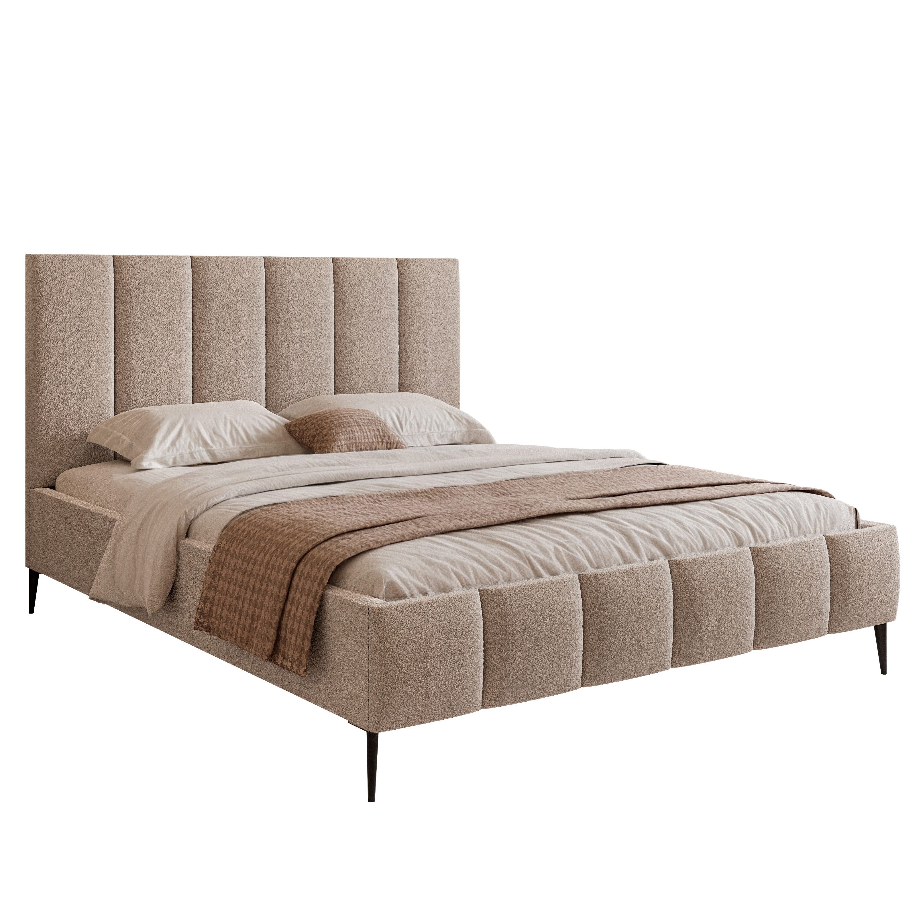 Goldstoff Polsterbett Elegantes Bett mit hohem günstig online kaufen