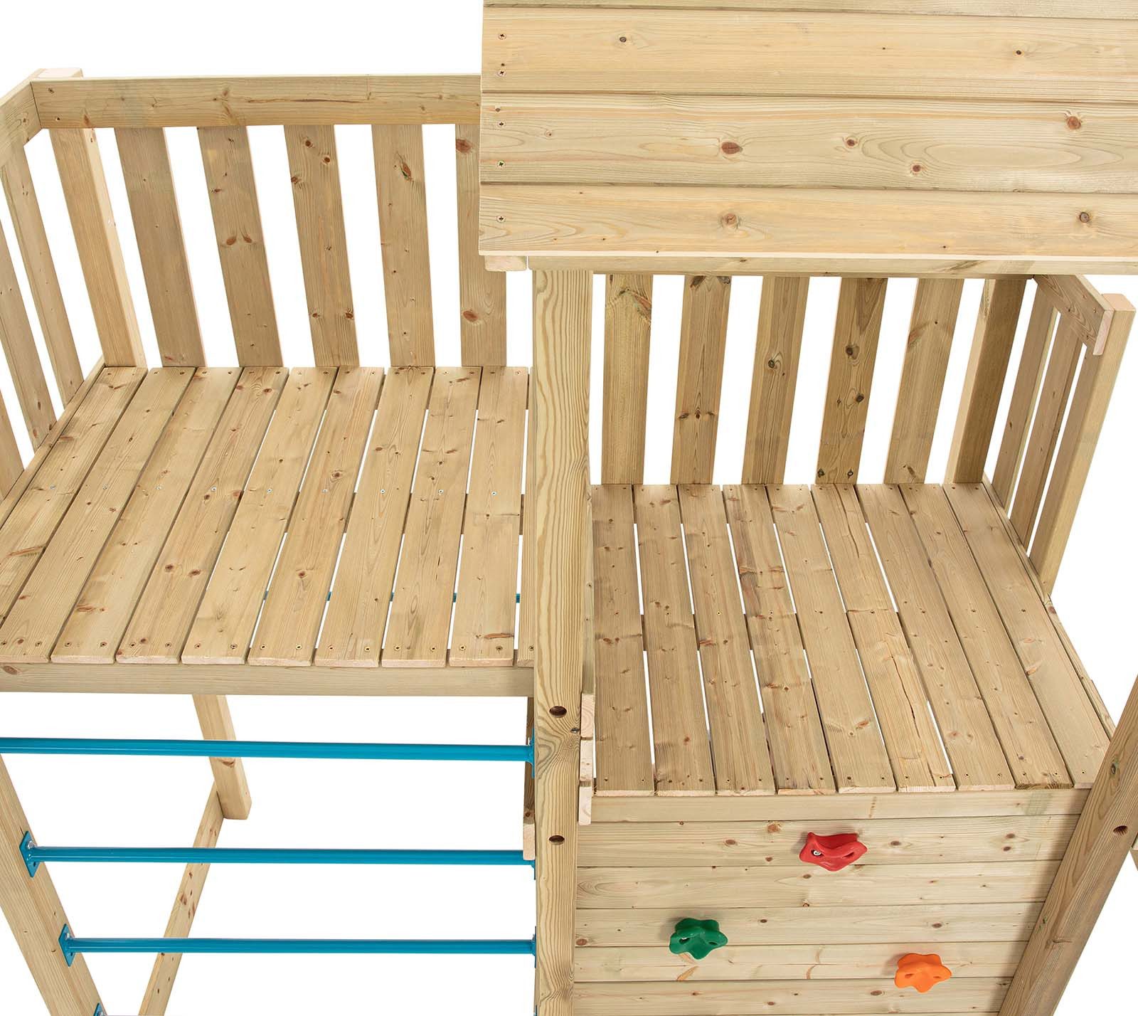 TP Toys Klettergerüst, (1-St), Spielturm mit Rutsche, Traglast 100KG, LxBxH 375x100x270cm