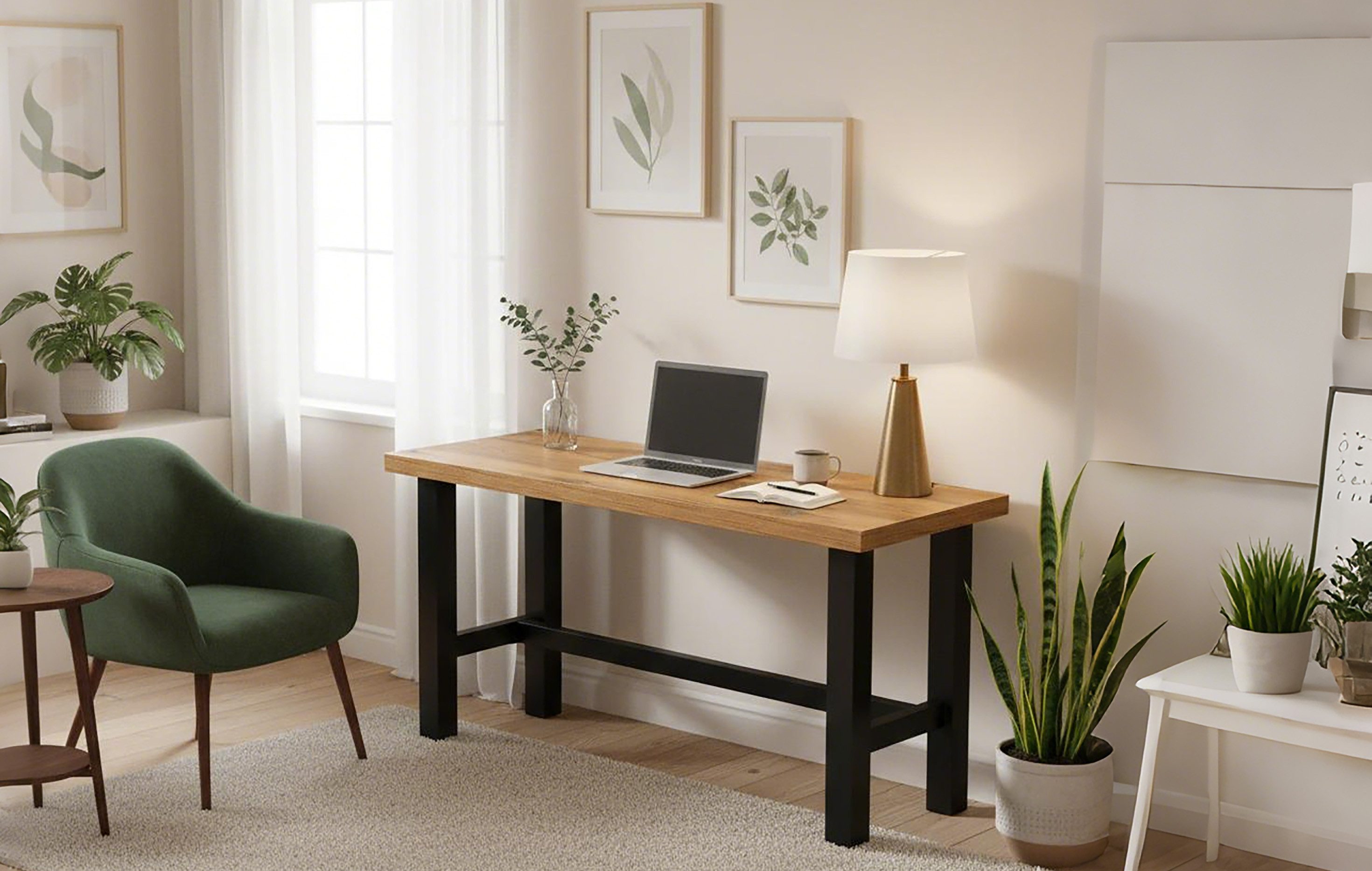 DUBI Möbel Schreibtisch THOR, Extrem stabiler Home Office Tisch in 120 oder 160 cm