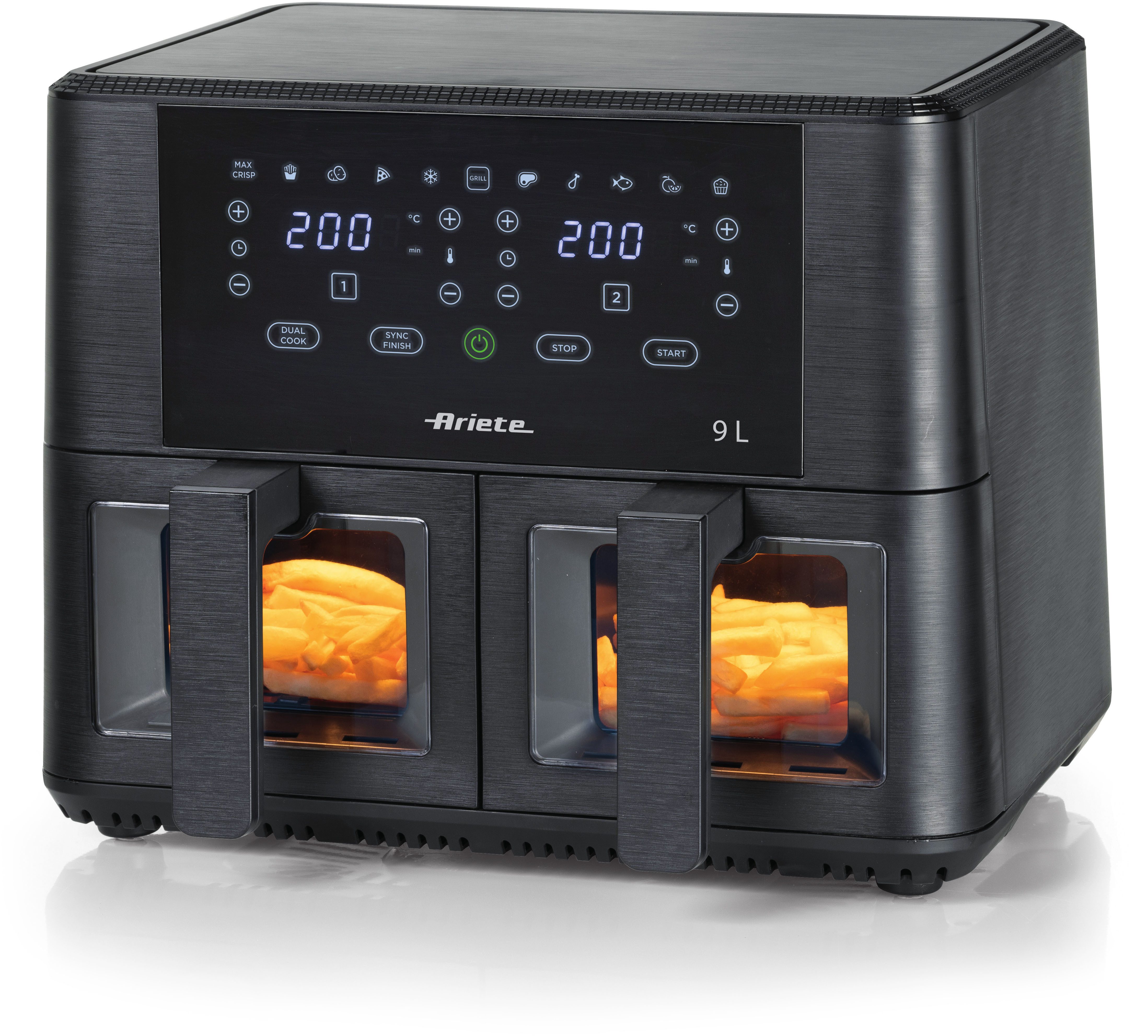 Ariete Heißluftfritteuse 4631 Air Fryer Dual 9 L, 2400 W