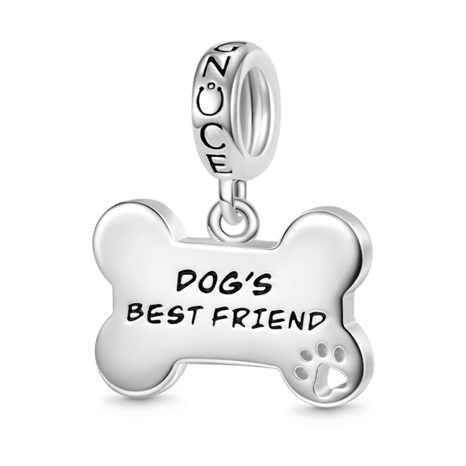 Gnoce Bead Gnoce Charm Anhänger Hundeknochen GDC130 Silber