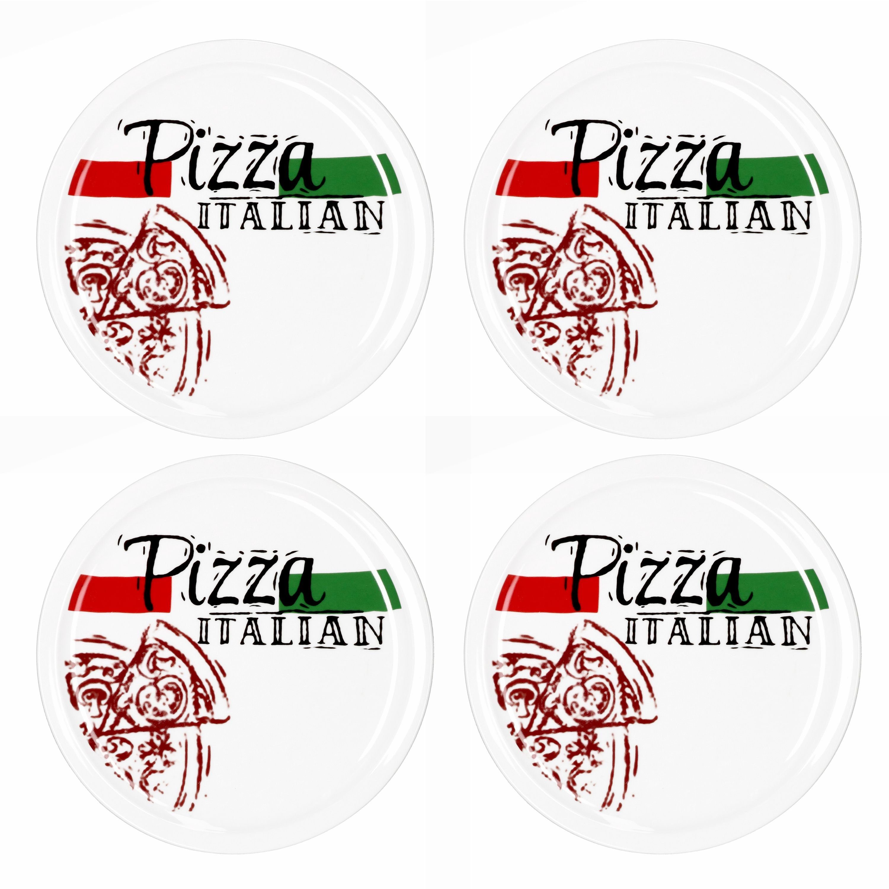 MamboCat Pizzateller Set Pizzateller 4er Italian Pizza 28cm