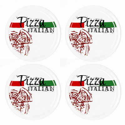 12 Set Pizzateller Universalteller Napoli flacher Teller  weiß Ø 33cm 