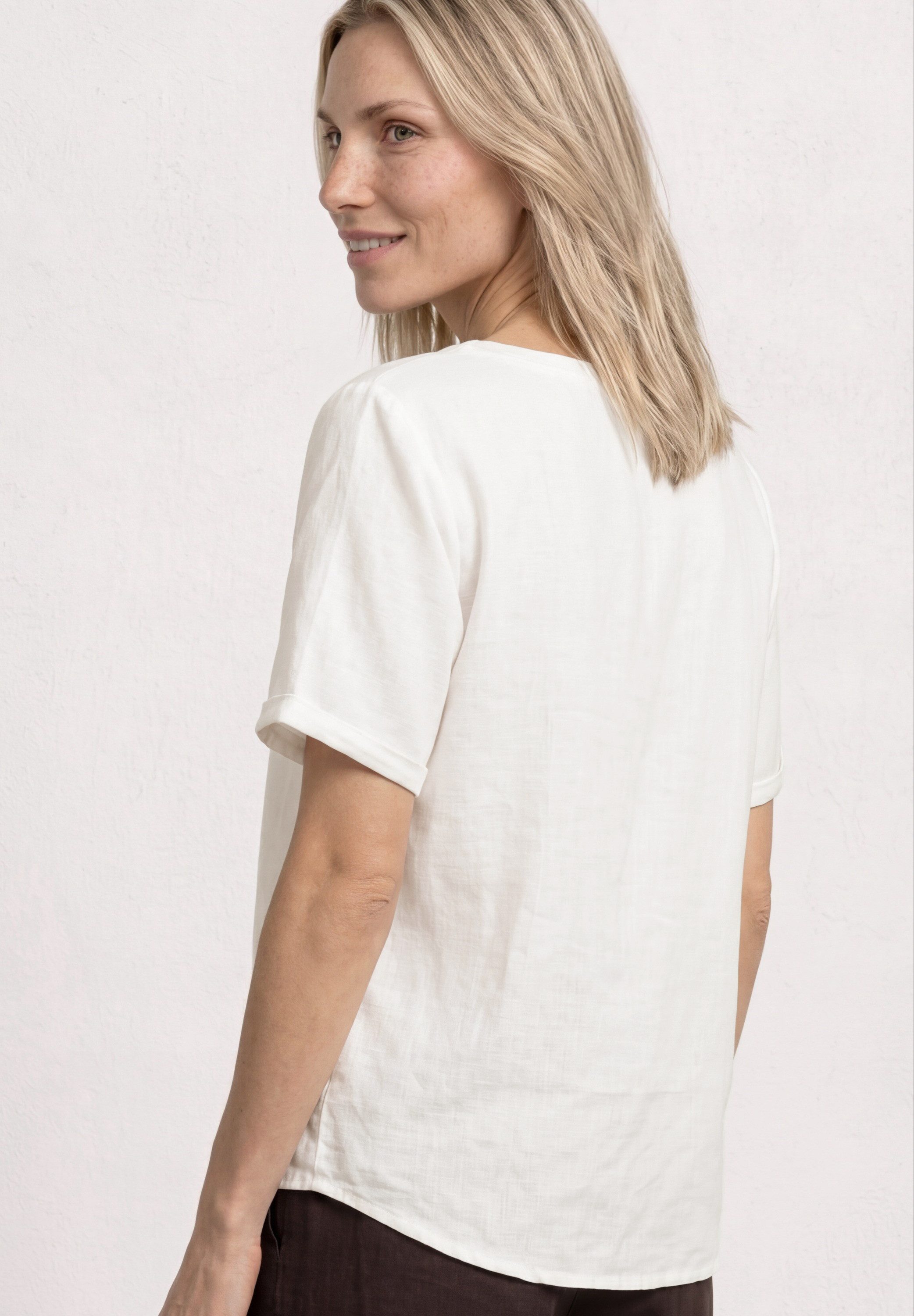STREET ONE Shirtbluse mit Leinenanteil