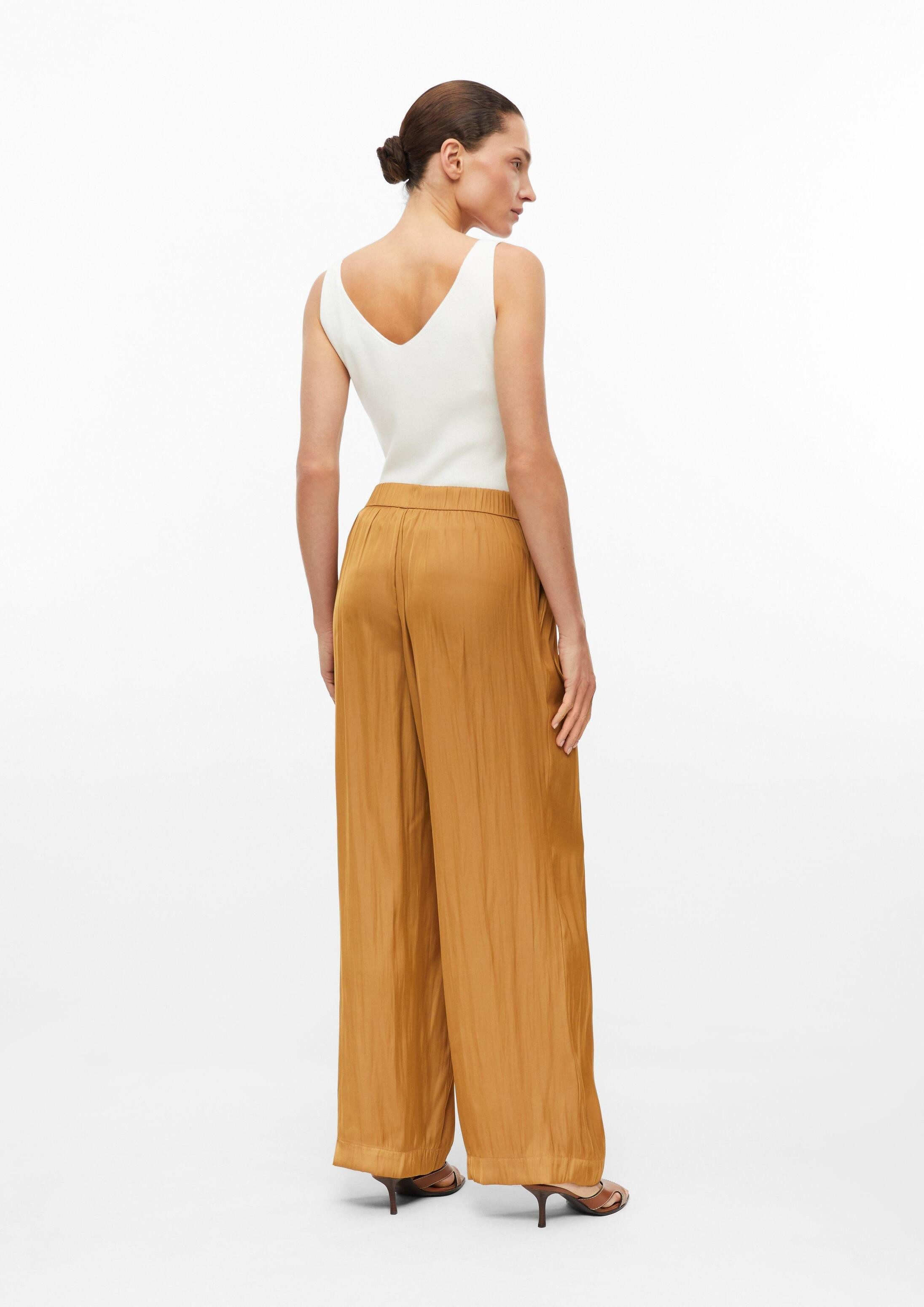 s.Oliver 7/8-Hose Hose Wide-Leg-Hose aus Satin mit Elastikbund