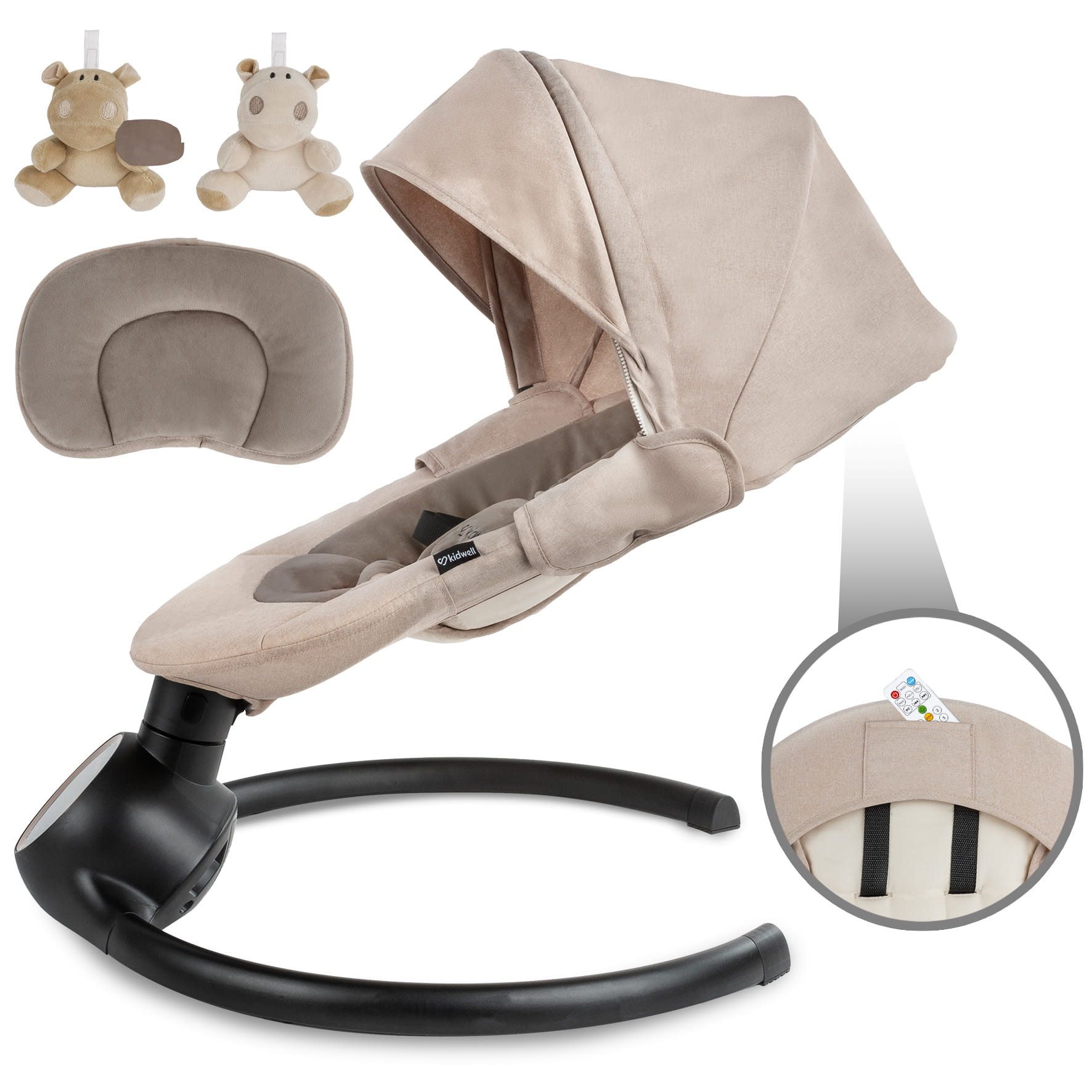COIL Babywippe Elektrisch Babyschaukel, Multifunktional Babywippe, Schaukel, 5 Schwungstufen, Bluetooth, Musik, 5-Punkt-Gurt, Tuya-Anwendung