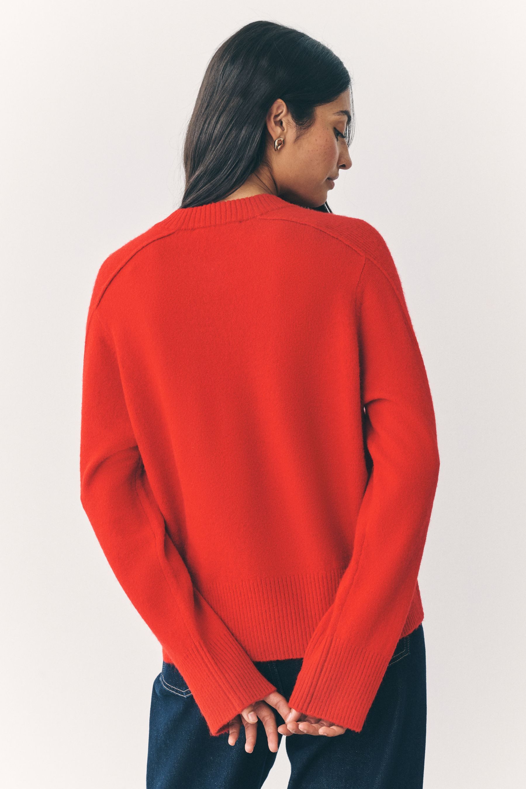 Next Rundhalspullover Gemusterter Strickpullover mit Rundhalsausschnitt (1- günstig online kaufen