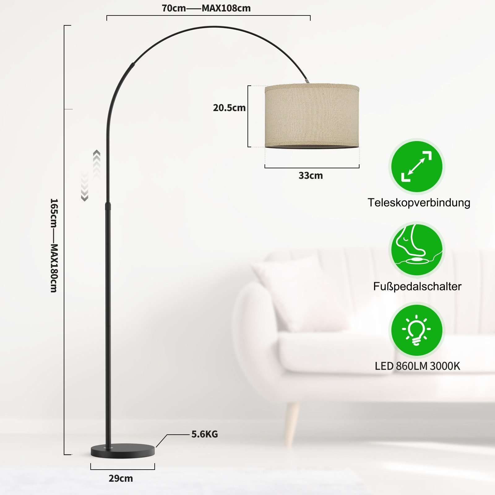 Auralum LED Stehlampe mit RGB LED günstig online kaufen