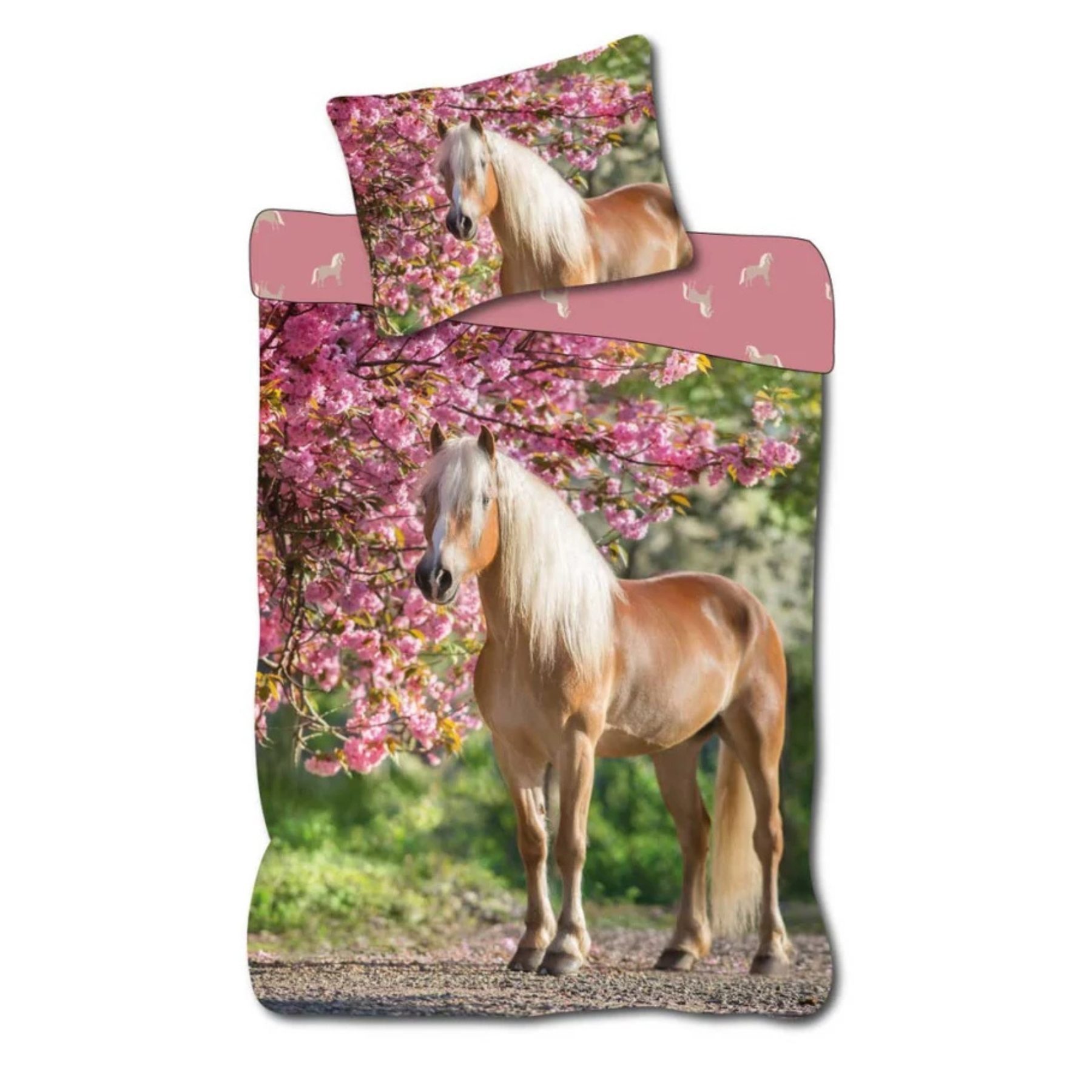 COFI 1453 Babybettwäsche Pferd 100 x 135 cm 40 x 60 cm Baumwolle Bettbezug Kissenbezug, Baumwolle