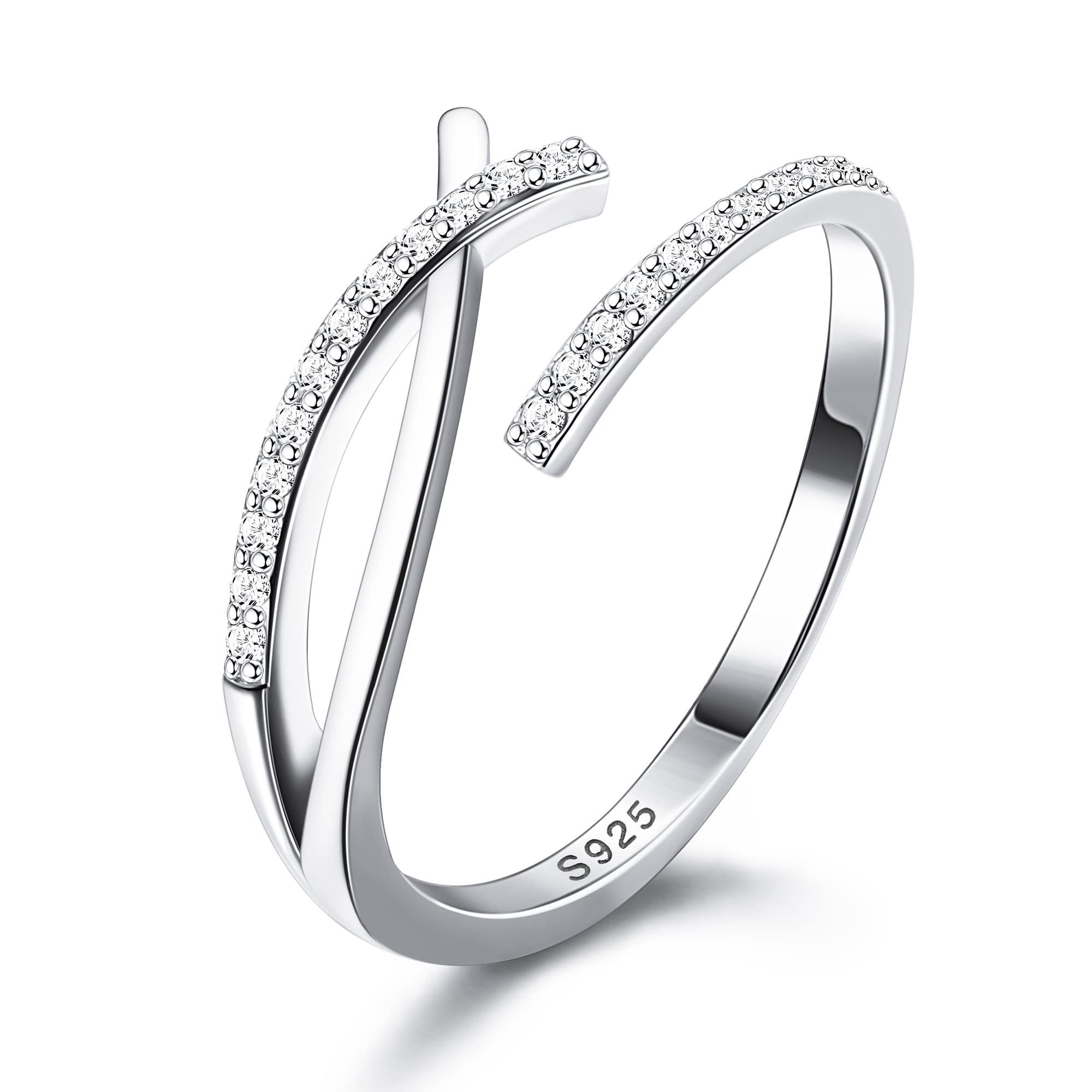 POCHUMIDUU Fingerring S925 Silber Damen Eröffnung Mode personalisierte Silber Ring, Silberschmuck für Frauen aus 925er Sterlingsilber | Fingerringe