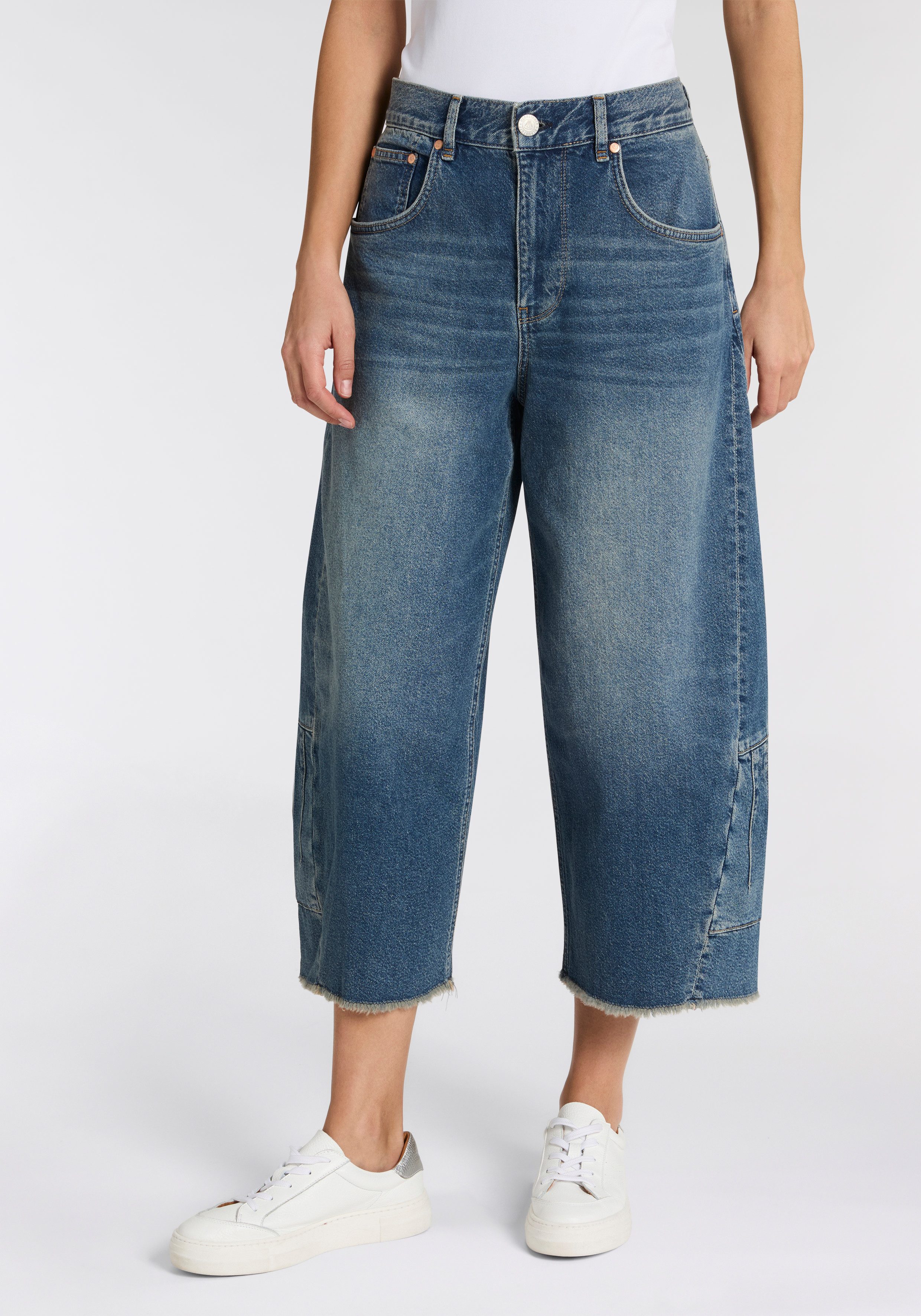 Herrlicher 7/8-Jeans Edwina Denim mit seitlich eingesetzten Details