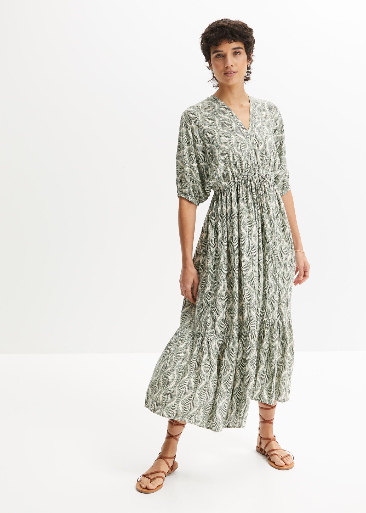 bonprix Midikleid Midikleid aus fließender Viskose