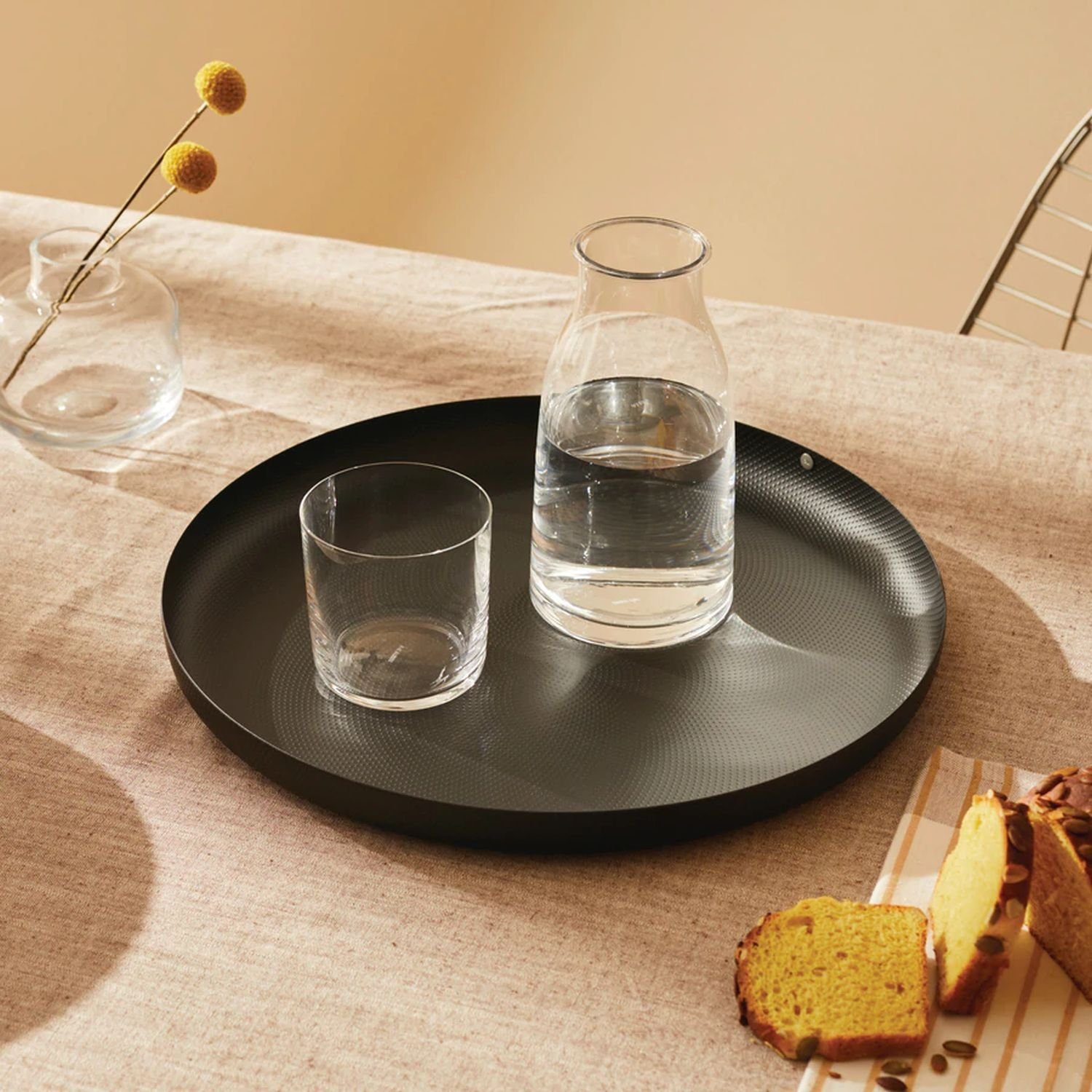 Alessi Tablett JM14/35 BT Schwarz 35 cm, Stahl, epoxidharzlackiert