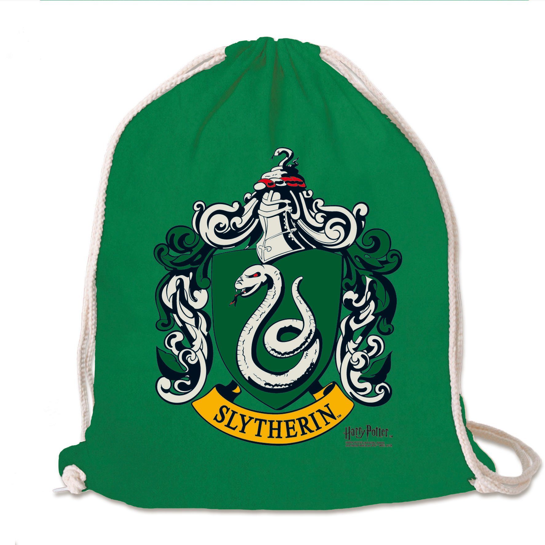 LOGOSHIRT Kulturbeutel Turnbeutel Harry Potter - Slytherin, mit Slytherin-Wappen