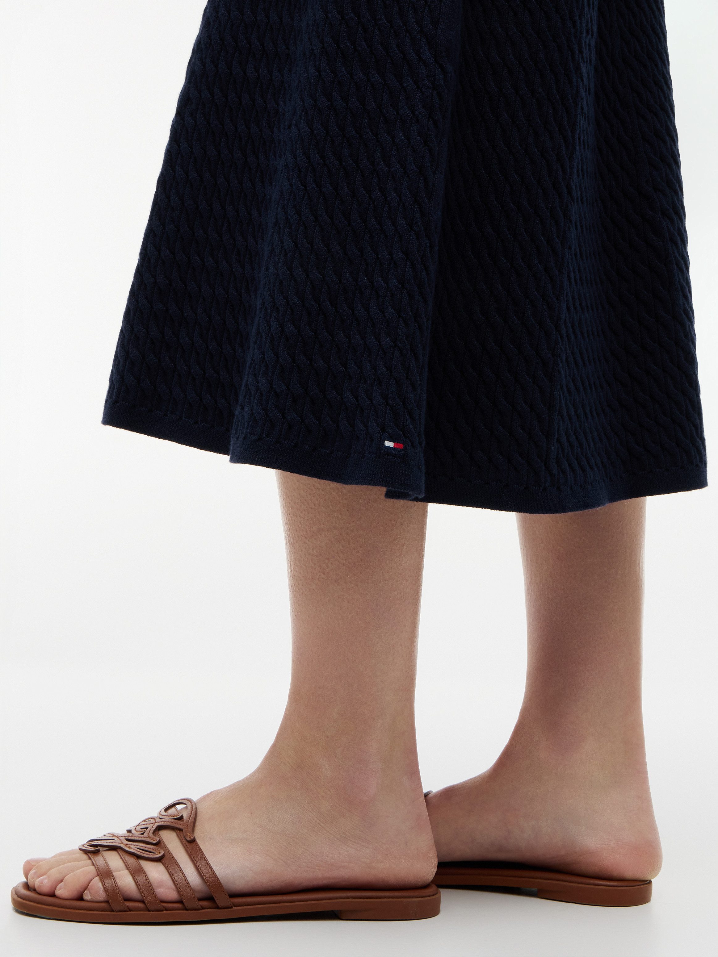 Tommy Hilfiger Strickrock CO CABLE FINE GG F&F SKIRT Baumwollmischung, Zopfstrick