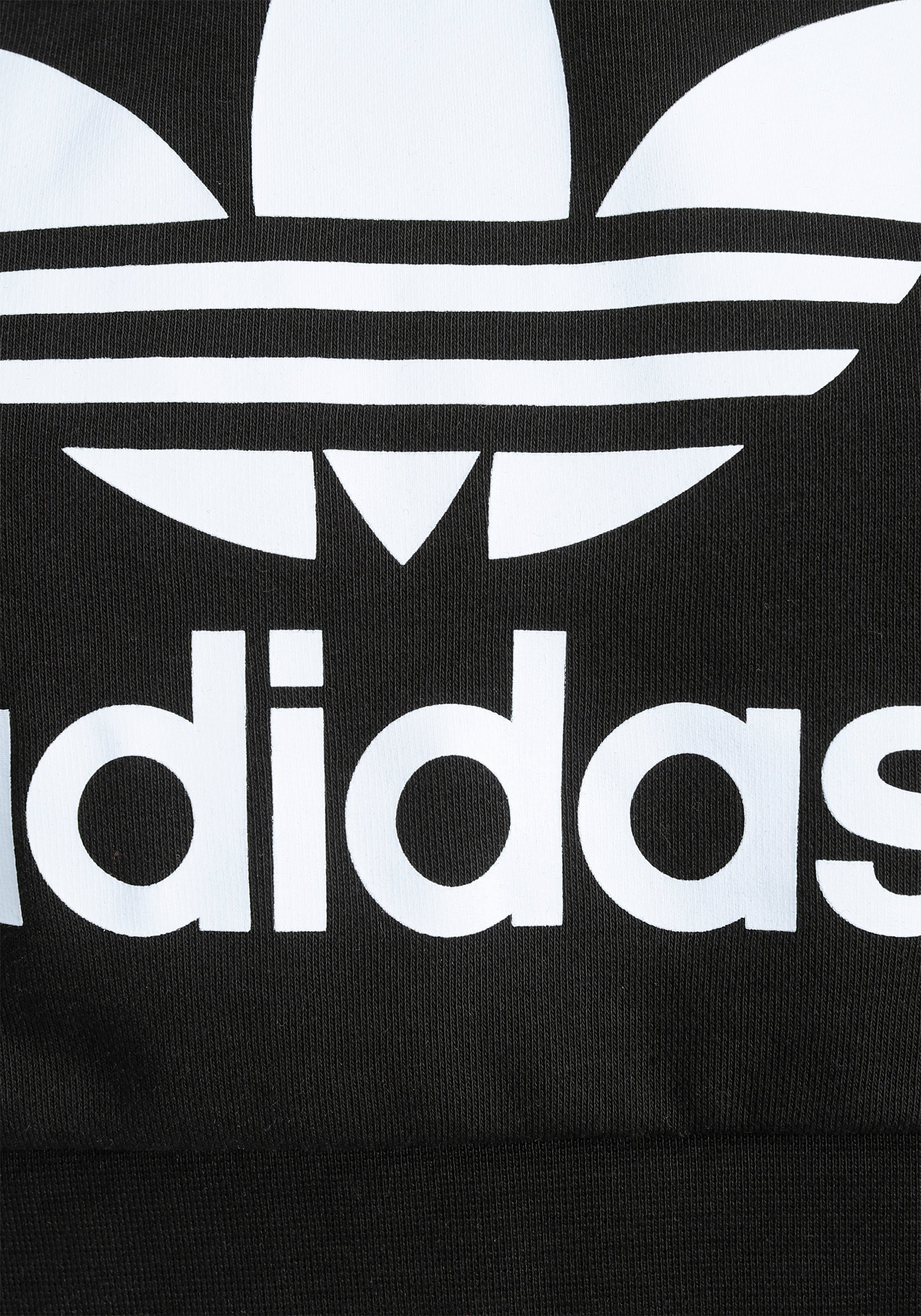 adidas Originals / Sweatshirt ADICOLOR HOODIE Black White CROPPED