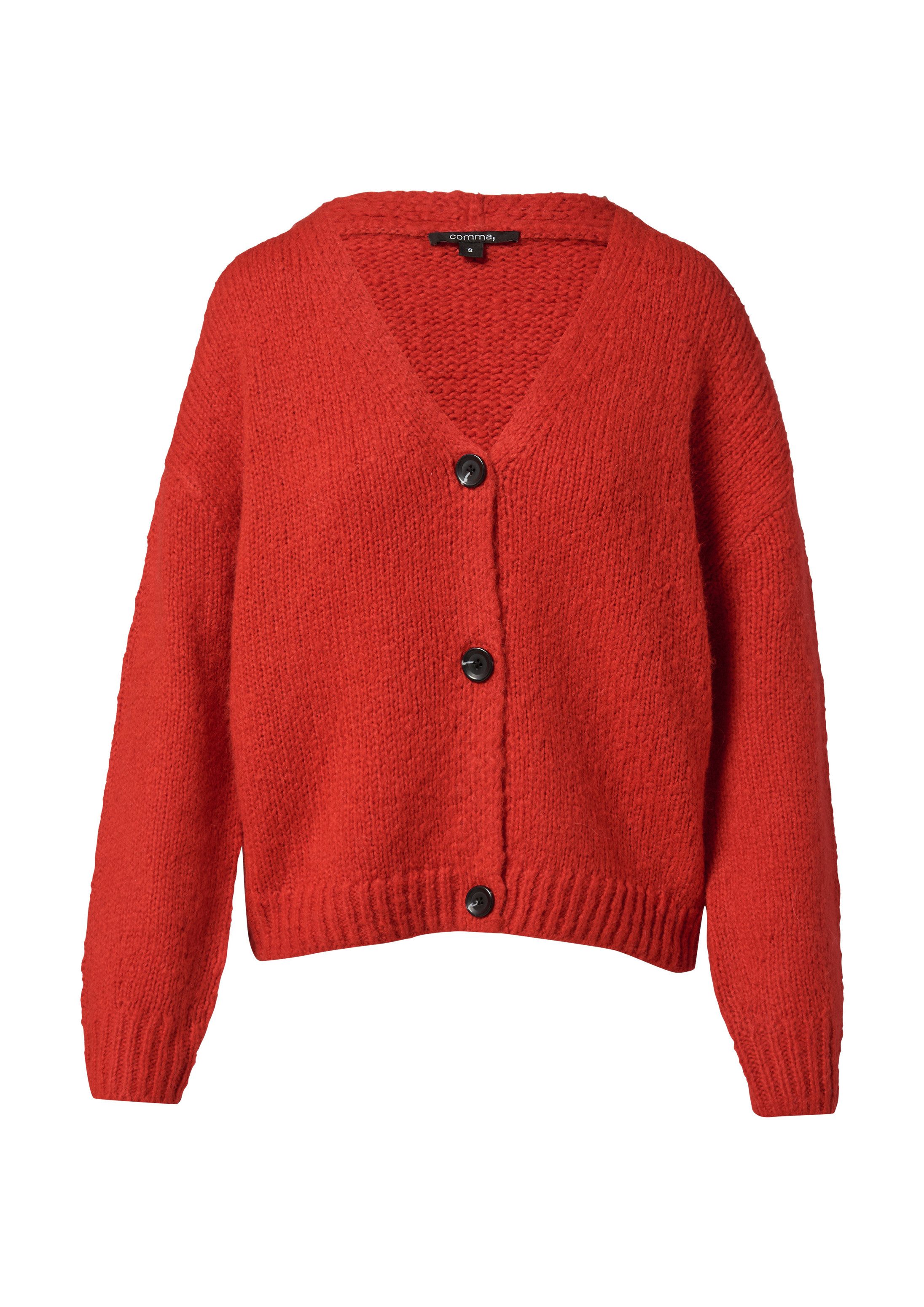 comma Cardigan Strickjacke Weiche Strickjacke aus Alpakamix