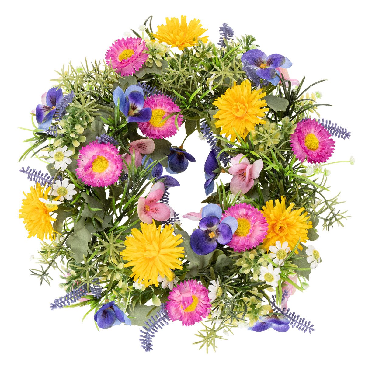 Florists Products Dekokranz Künstlicher Türkranz mit Blumen für Frühling und