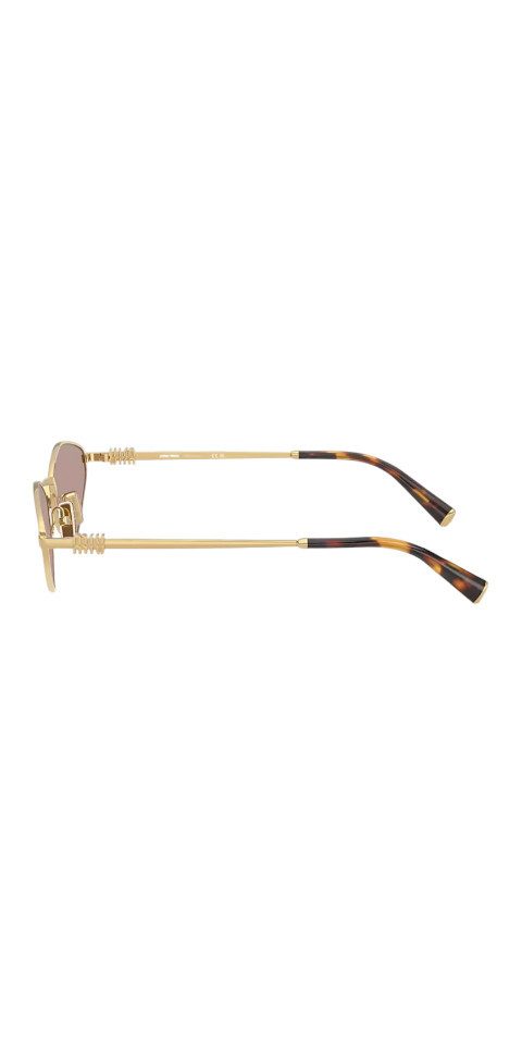 Miu Miu Sonnenbrille Miu Miu MU 56ZS Sonnenbrille Damen Gold Violett Geometrisch