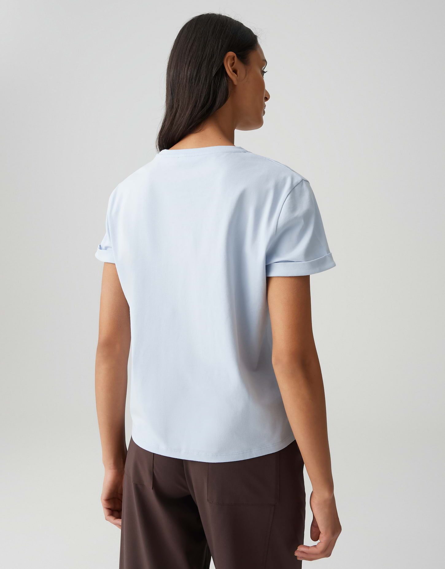 OPUS T-Shirt SERZ Regular T-Shirt aus Organic Cotton gerade geschnitten mit Rundhalsausschnitt und Herzstickerei