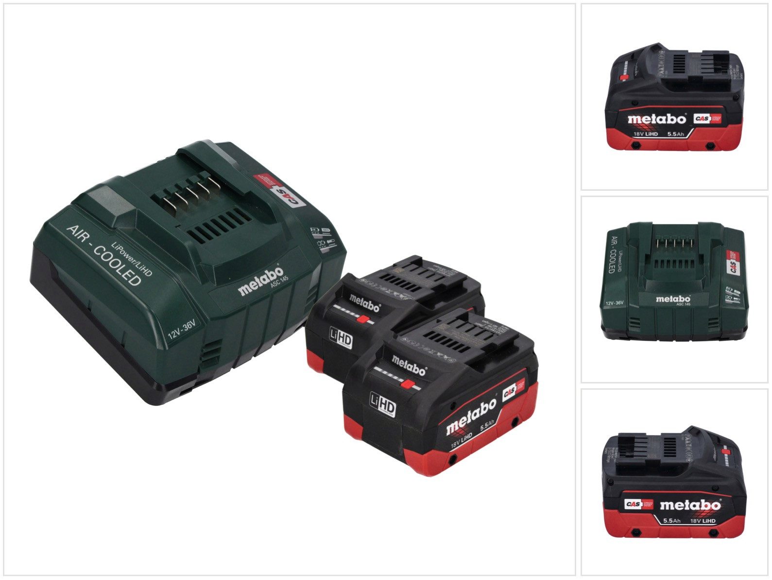 metabo Basis Set 2x LiHD Akkupack 18 V 5,5 Ah Li-Ion Akku CAS System Akkupacks