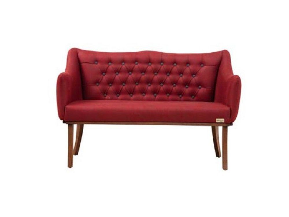 Möbel Bank Sitzbank Chesterfield Küchen Rot Zweisitzer Klassische JVmoebel Couch