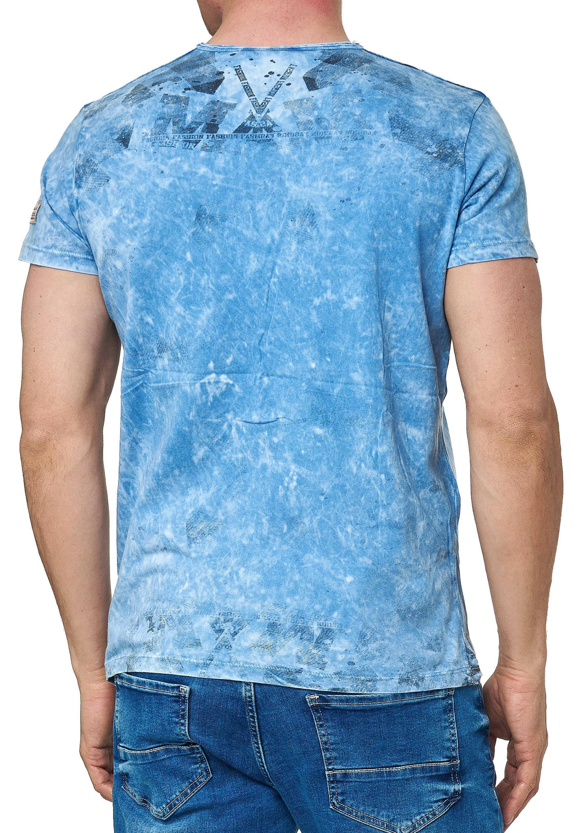 coolen T-Shirt Neal Rusty im blau Used-Look-Design