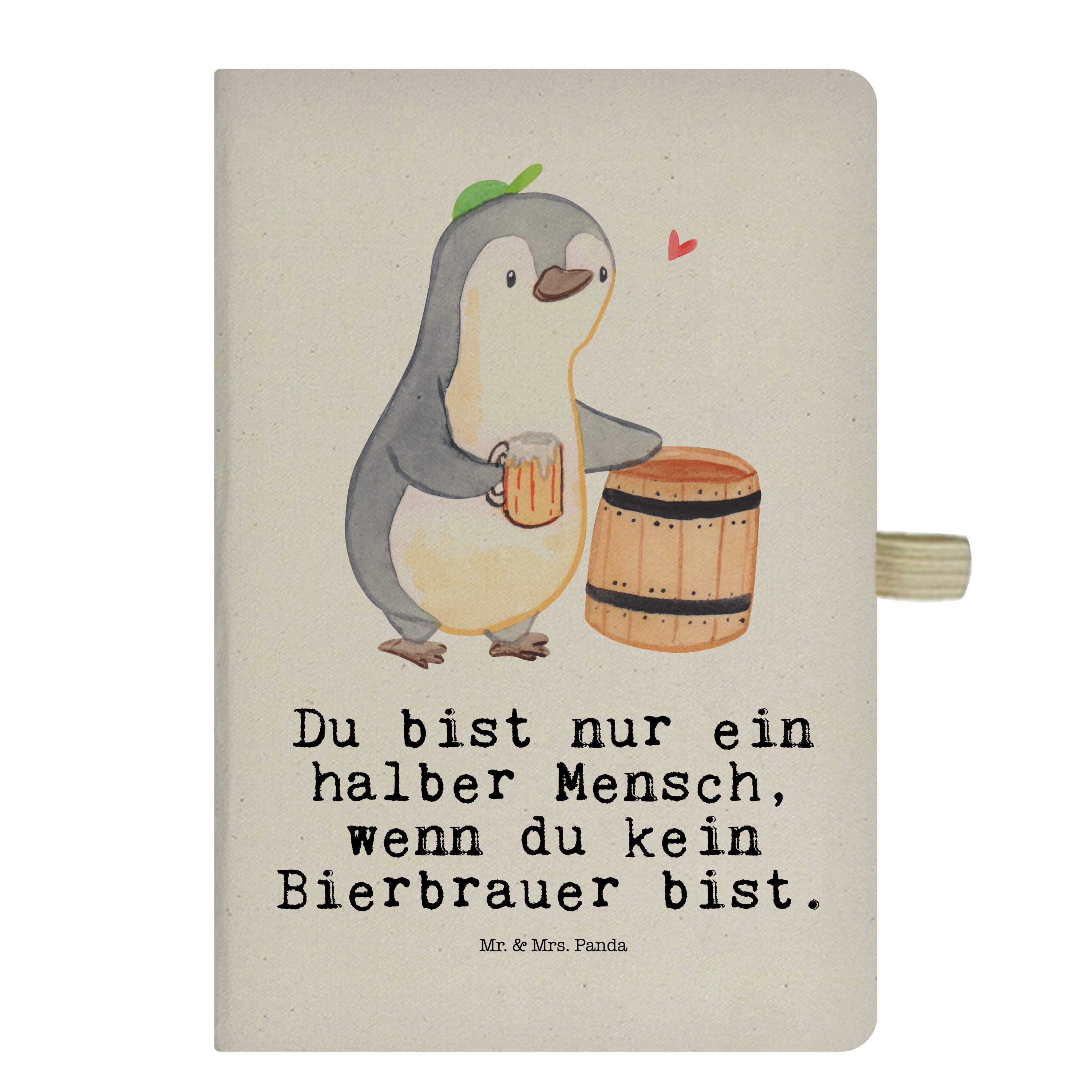 Mr. & Mrs. Panda Notizbuch Bierbrauer mit Herz - Transparent - Geschenk, Skizzenbuch, Schenken, Mr. & Mrs. Panda