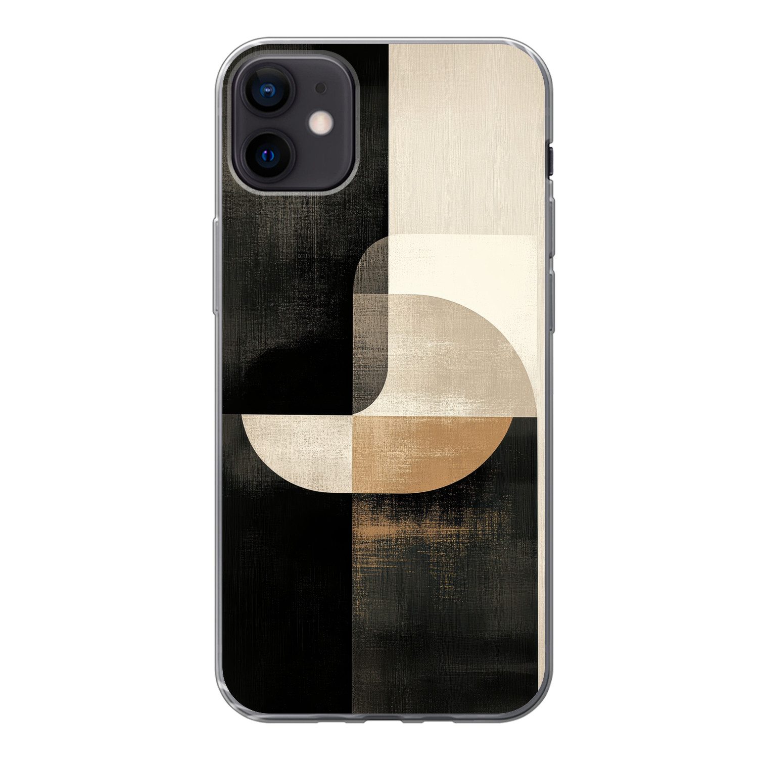 MuchoWow Handyhülle für Apple iPhone 12 Mini Modern - Quadratisch - Formen, Smartphone-Bumper, Print, Handy Schutzhülle Dünn