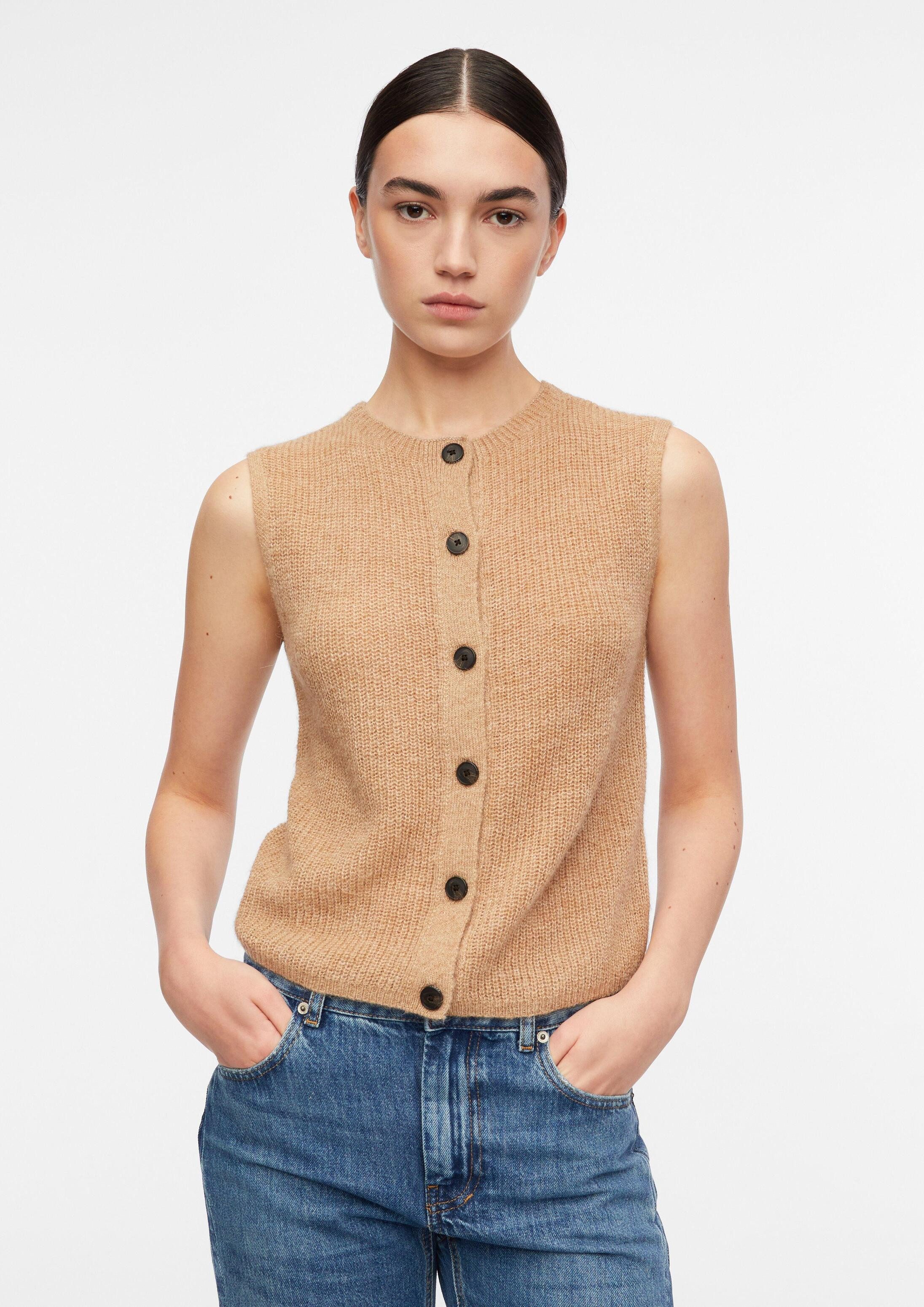 comma Funktionsweste Strickjacke Leichte Strickweste aus Alpakamix