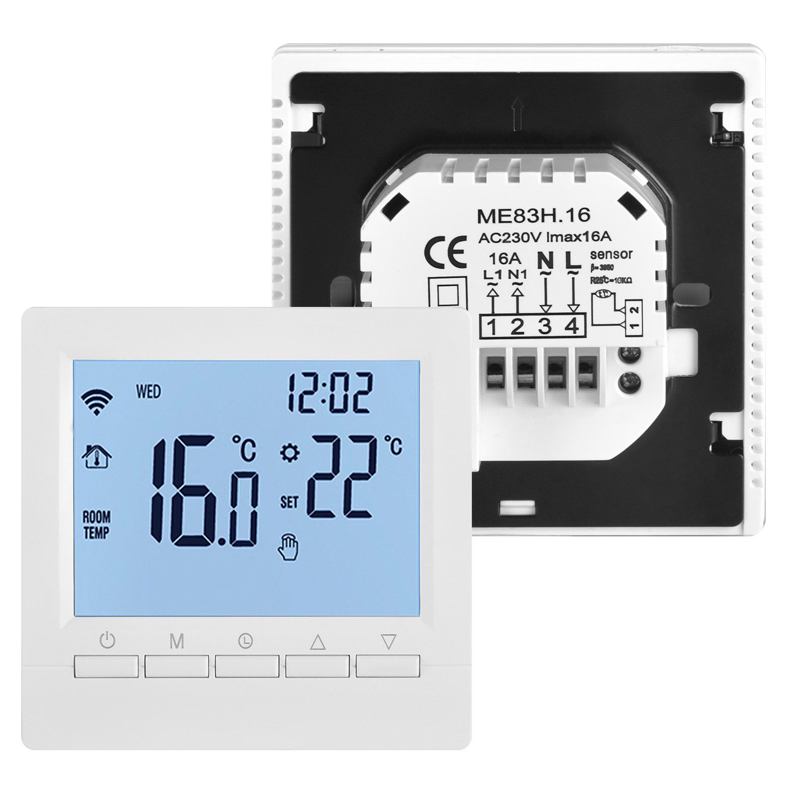 loefme ME83H electronic room thermostat, Wi-Fi wall thermostat for underfloor heating
