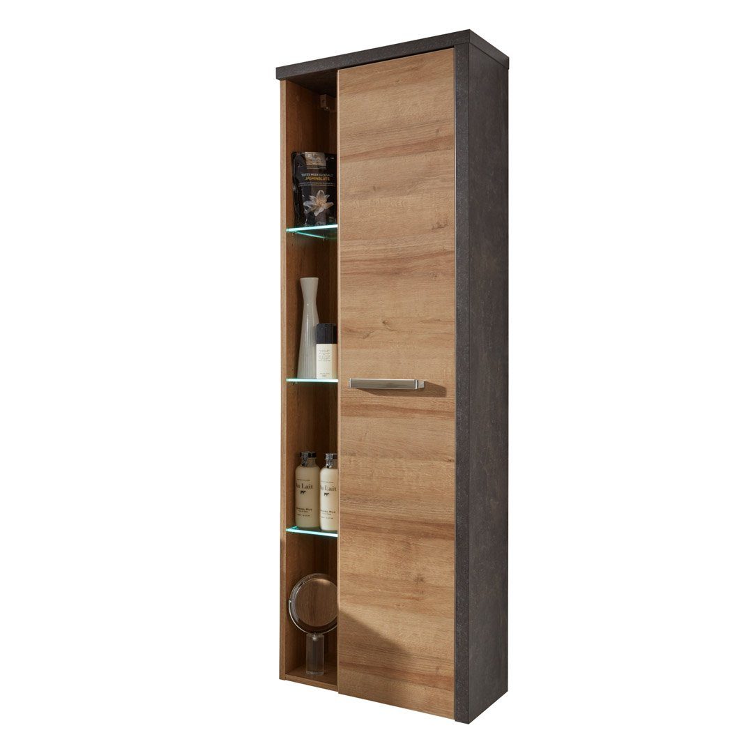 ebuy24 Badezimmerspiegelschrank Bay Bad Hänge Stauraumelement 1 Schublade, 4 offen