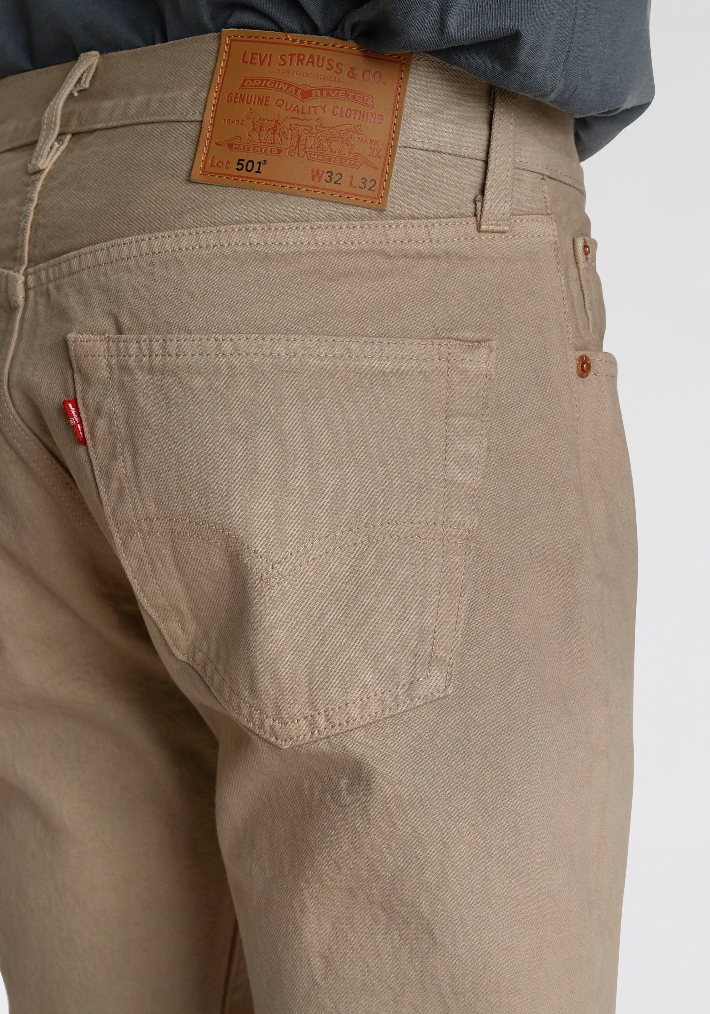 mit TAN Levi's® 5-Pocket-Jeans ORIG Markenlabel VI'S 501 GARMENT DYE