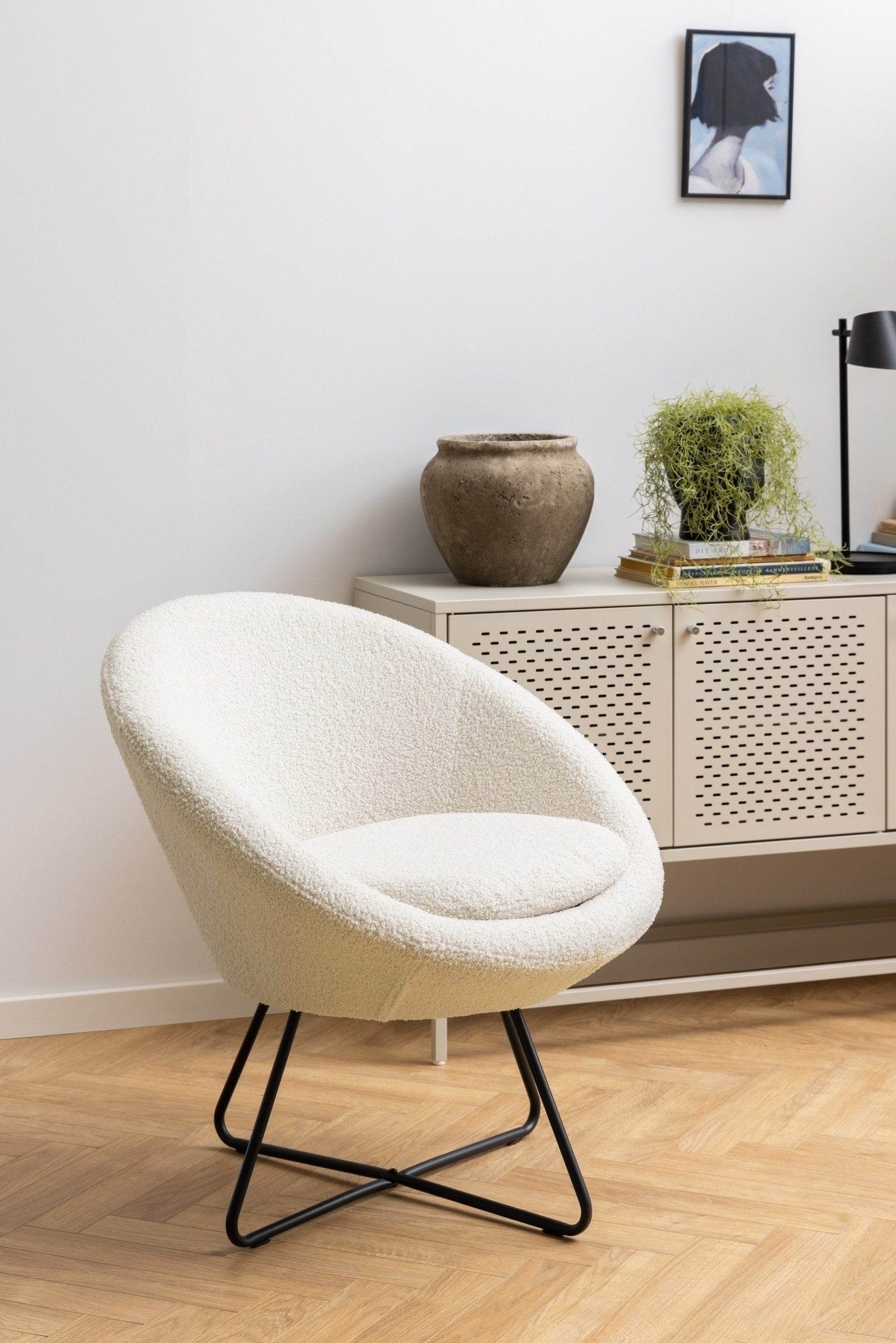 freiraum Schalenstuhl Center, in creme, Polyester, Stahl - 82x81x71cm (BxHxT)