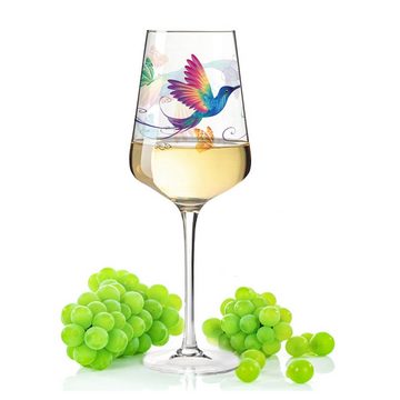 GRAVURZEILE Rotweinglas Leonardo Puccini Weingläser mit UV-Druck - Kolibri Design, Glas, Sommerliche Weingläser für Aperol, Weißwein und Rotwein
