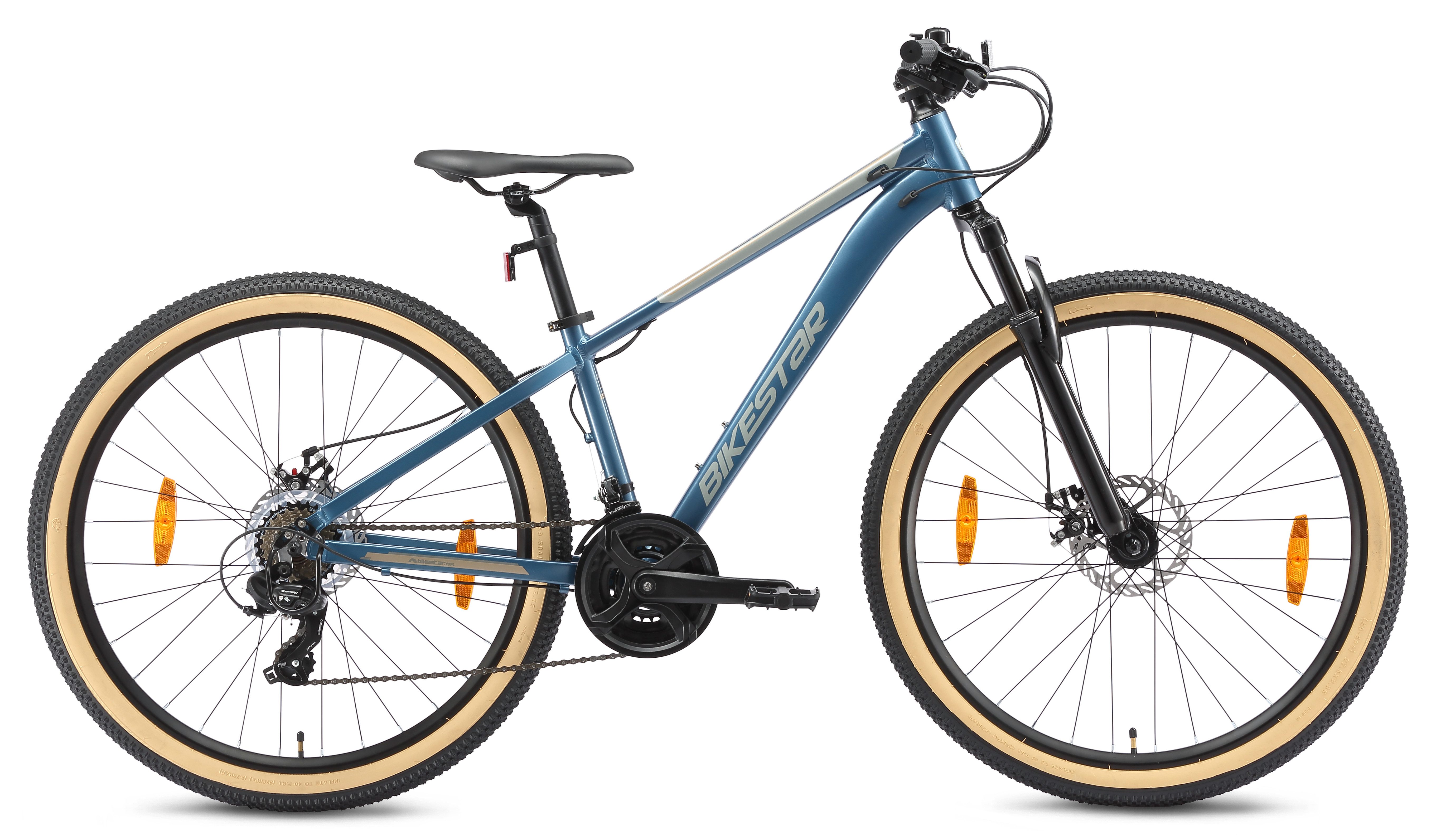 Bikestar Mountainbike, 21 Gang Shimano RD-TY300 Schaltwerk, Kettenschaltung, für Damen und Herren, Kettenschaltung