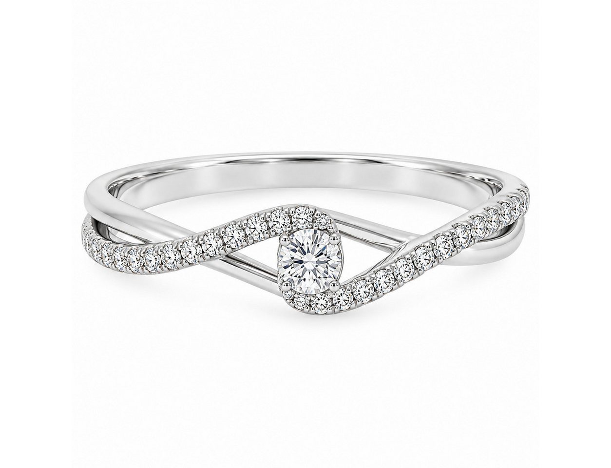 Adam & Eve Verlobungsring Diamantring 585/- Gold, oder Weißgold - inklusive Echtheitszertifikat (mit 29 Brillanten), AE35 mit 0,20 ct. Diamanten