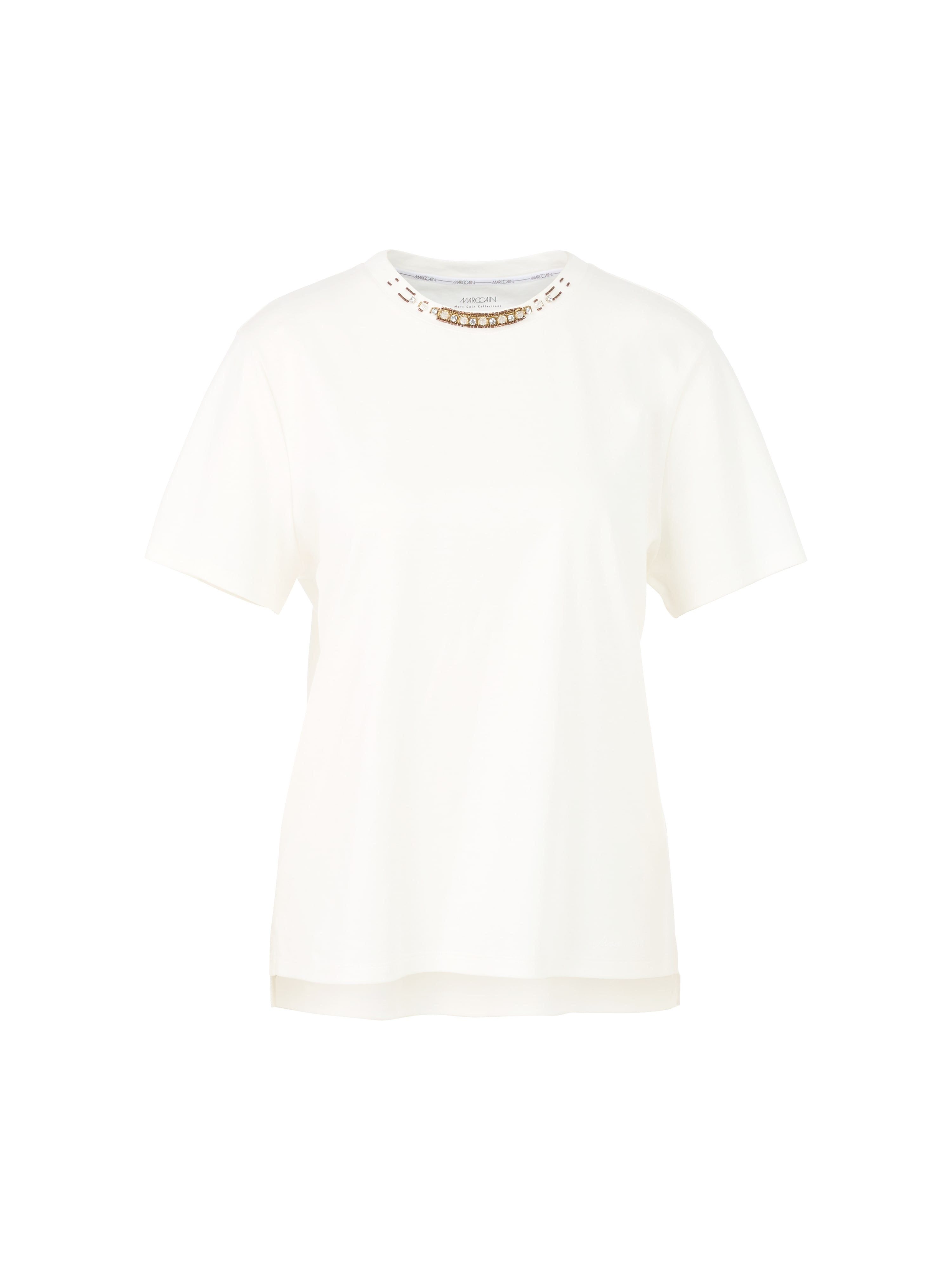 Marc Cain T-Shirt Feminine Rigour Premium Damenmode elegant, mit Stickerei, günstig online kaufen
