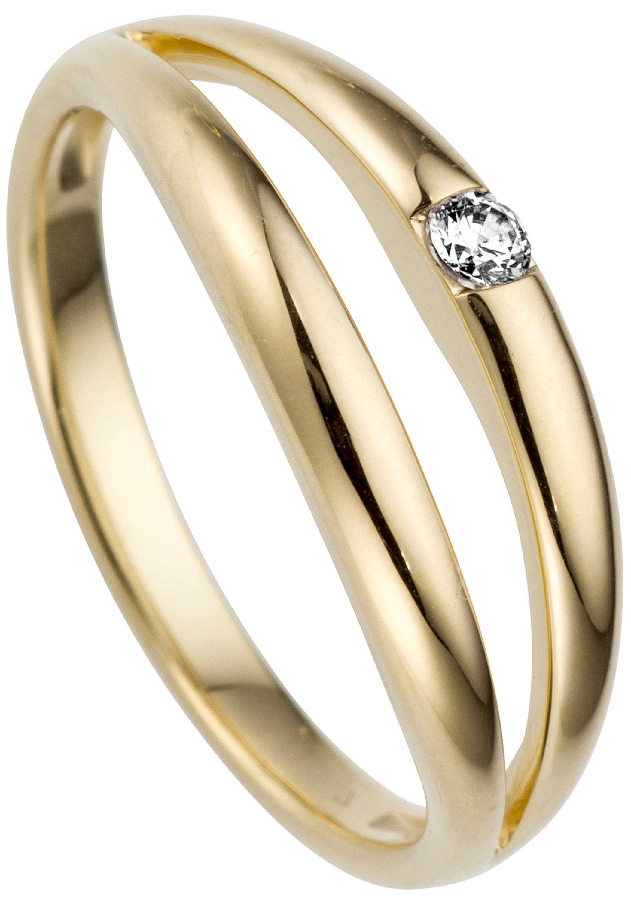 JOBO Fingerring »Ring mit Diamant Brillant 0,07ct.«, 585 Gold online kaufen  | OTTO
