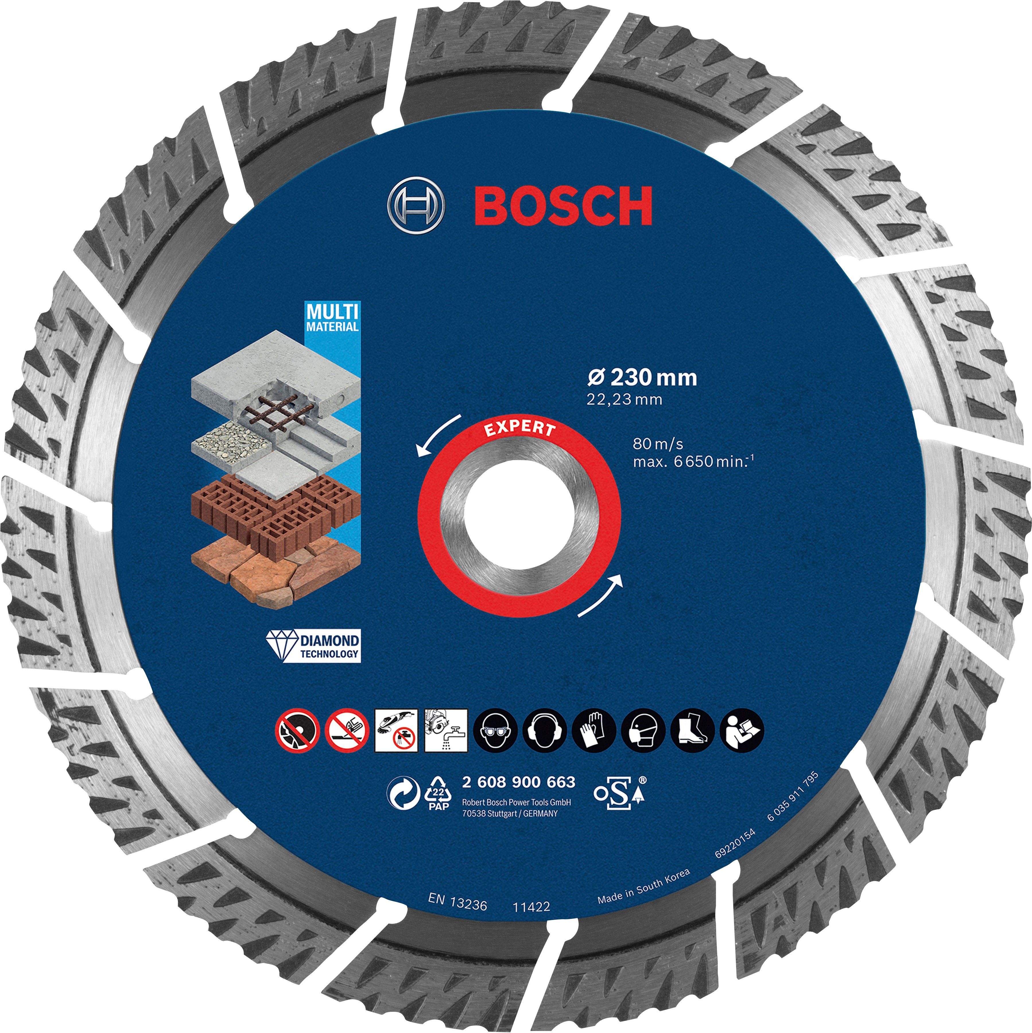Bosch Professional Diamanttrennscheibe 2,4 x 230 x mm, 22,23 Expert 15 MultiMaterial, mm Ø