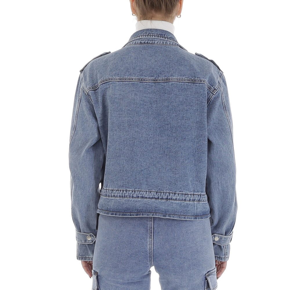 Ital-Design Jeansjacke Stylische Denim-Jacke für vielseitige Looks (89231304) Used-Look Jeansjacke in Blau