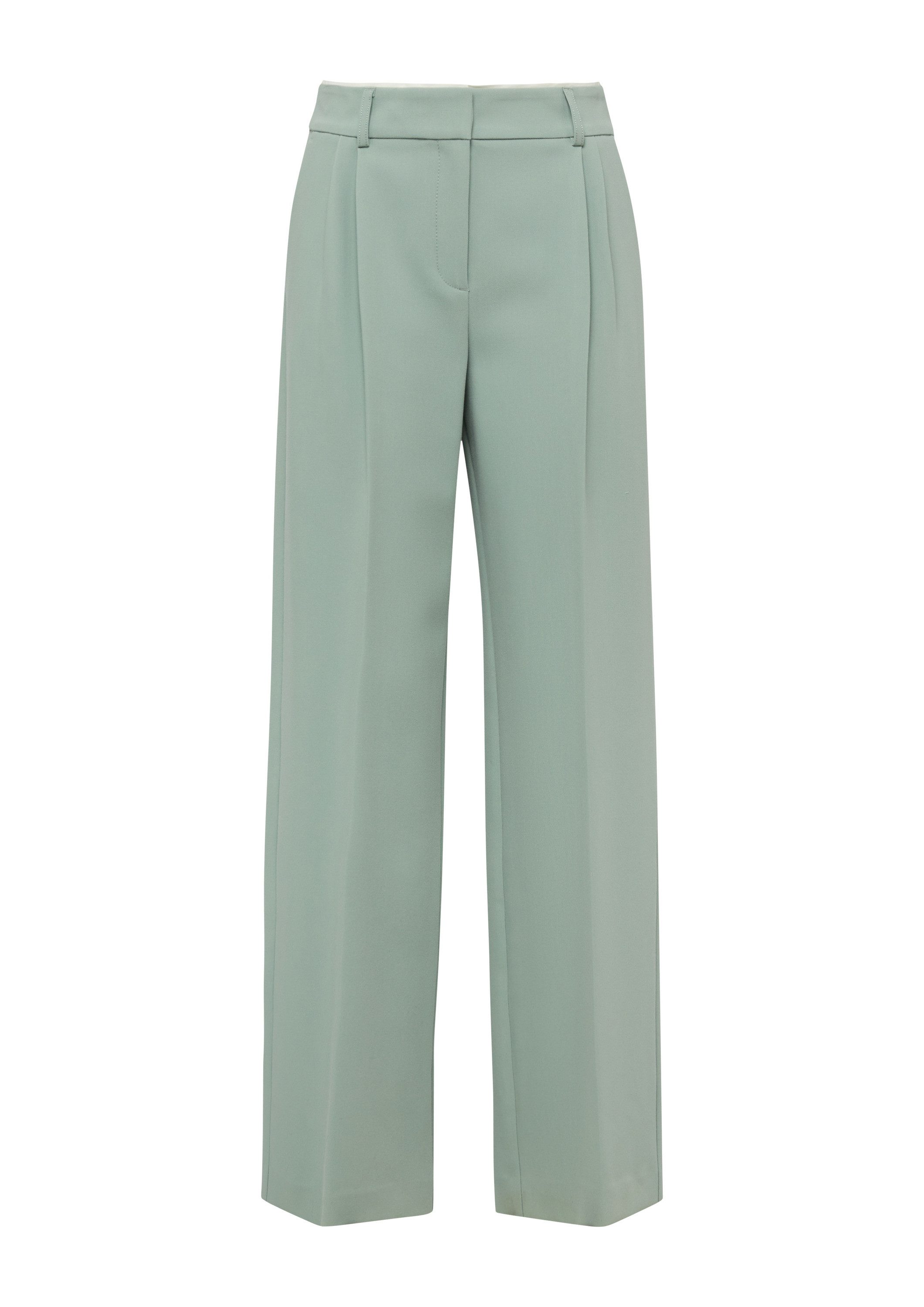 comma Chinos Hose Wide-Leg-Hose mit Falten und doppeltem Bund günstig online kaufen
