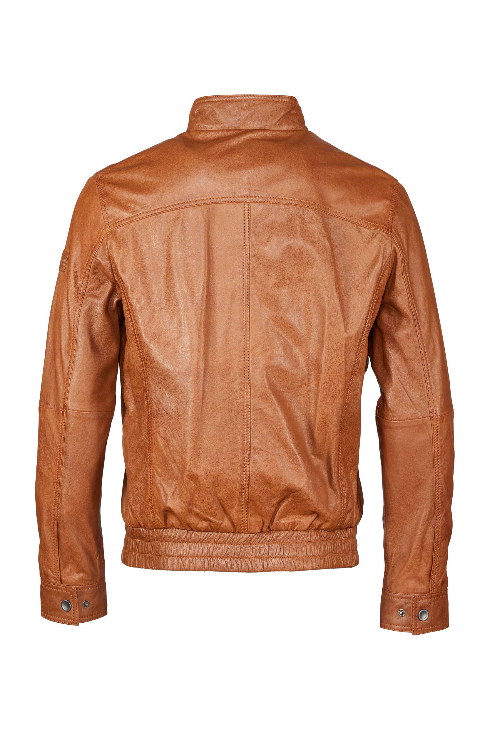 bugatti Lederjacke BUSASCHA (1-St) mit Stehkragen und Reisverschlüssen günstig online kaufen