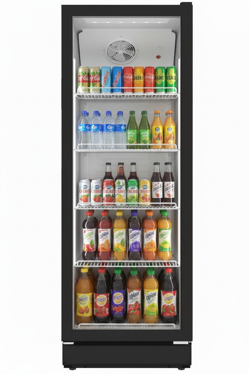 SCHOEPF Getränkekühlschrank GKS300SB, 169.5 cm hoch, 59.5 cm breit, 300l Nutzinhalt, Energieklasse B, Umluftbetrieb